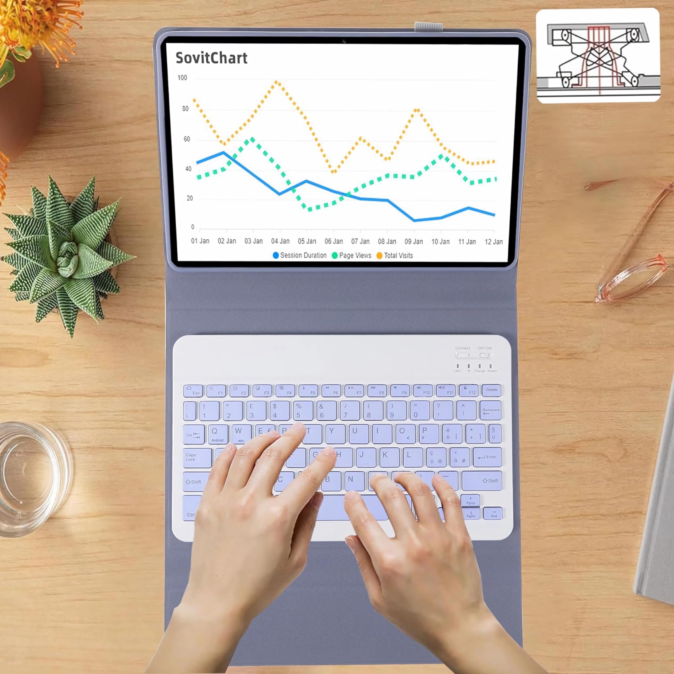 Amazon | WxfTnix キーボード ケース 互換性 Amazon Fire HD 10 Plus