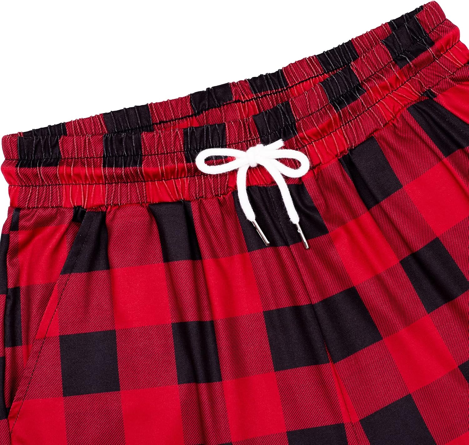 Alimens & Gentle Womens Pajama Pants Plaid Stretch Comfy Lounge Pants Drawstring Waist Sleep Bottoms with Pockets - Image 3