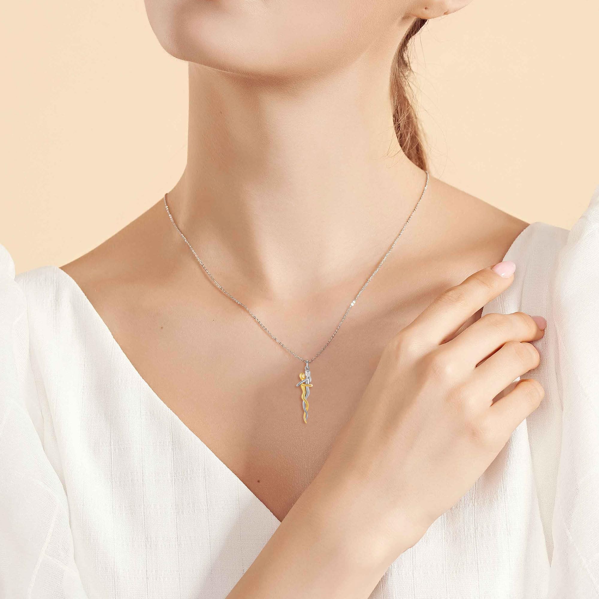 DAYLINLOVE Collar de plata de ley 925 para parejas, joyería para él y ella, regalo del día de San Valentín