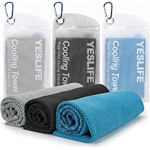 YESLIFE 3 Pack Cooling Towels for Neck and Face 40"x12", Gym Sweat Towels, Cooling Neck Wraps, Microfiber Towels for Yoga, Running, Sport, Workout
