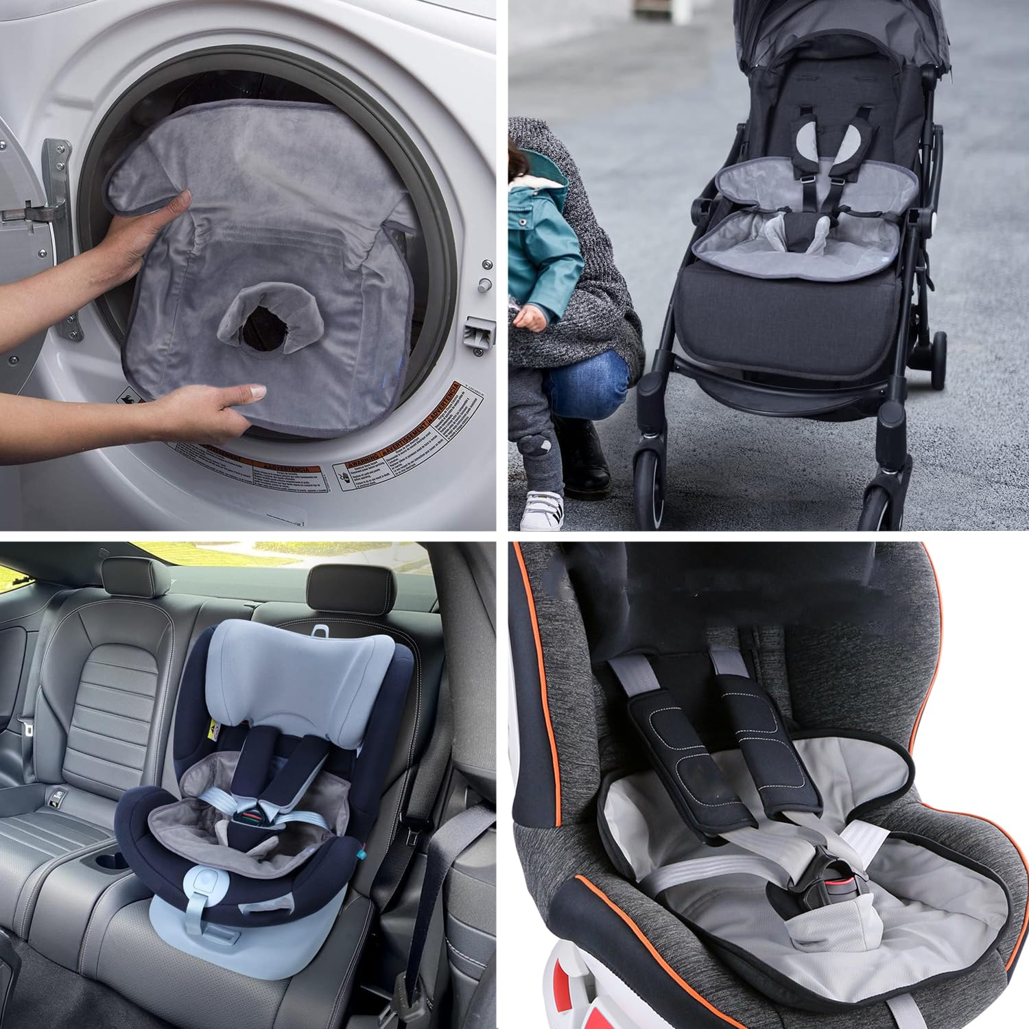 Fodera per Seggiolino Auto per Bambini Protezione per Pipì per Bambini Tappetino per Passeggino Impermeabile Cuscino Protettivo per Seggiolino Auto Protector per Pannolini, Grigio