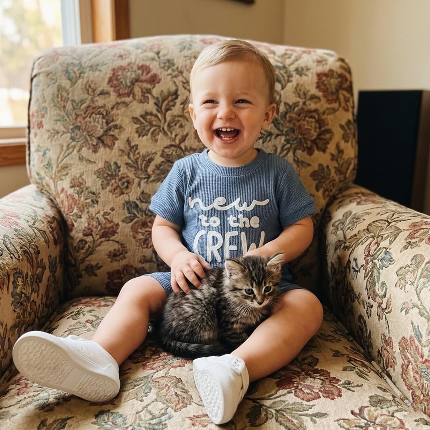 allshope Newborn Baby Boy Summer Outfit Romper Letter Embroidery Short Sleeve Jumpsuit Bodysuit Cute Infant Waffle Clothes image 3