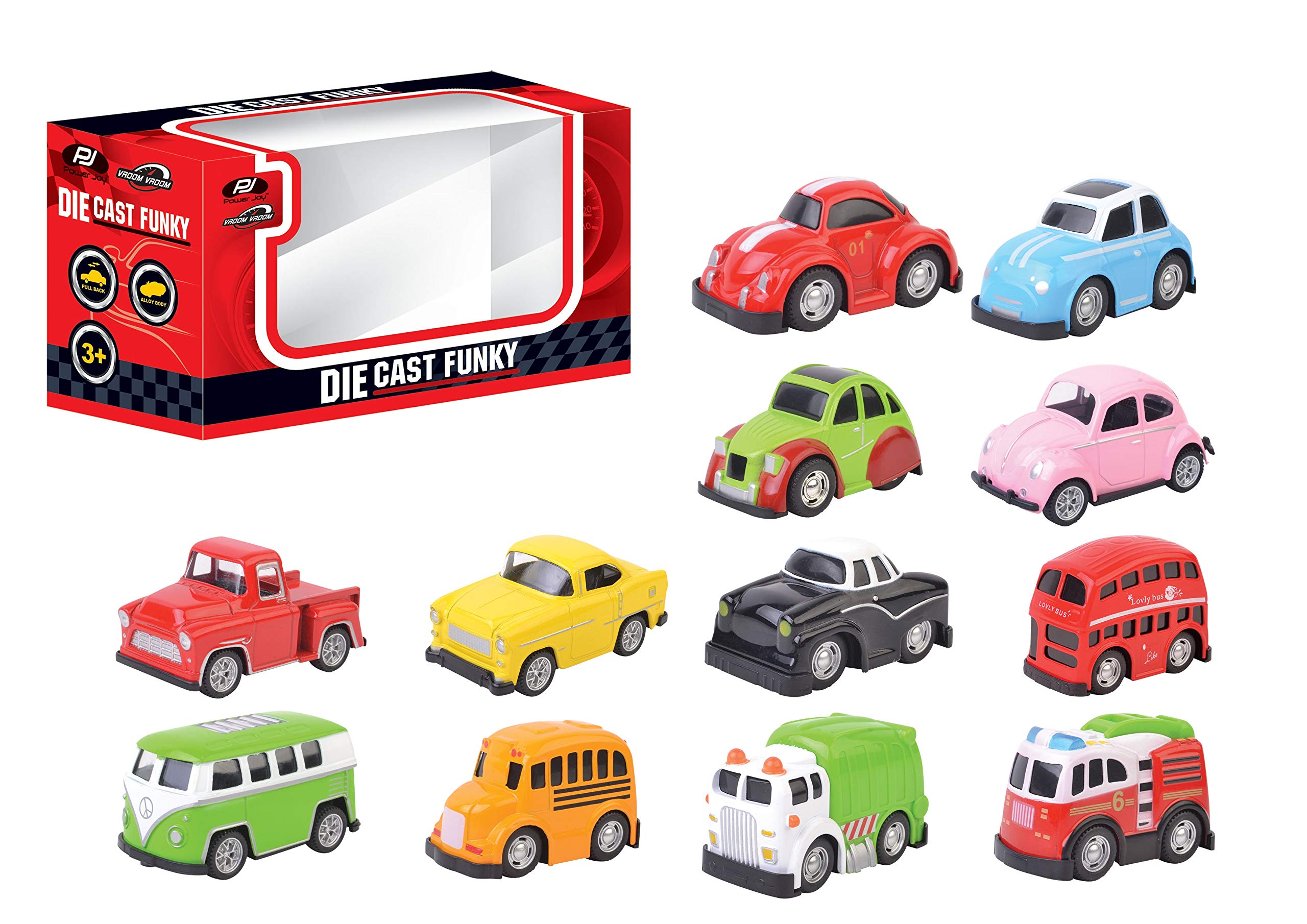 PJ Power Joy Vroom Vroom Diecast Funky Car 4 Assorted - One Piece Sold At Random