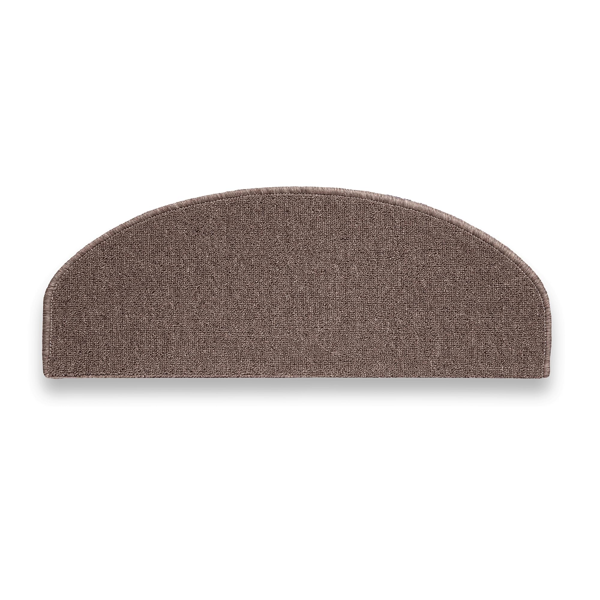 BRIELLE Tappetini antiscivolo per gradini, 65 x 24 x 3,5 cm, autoadesivi per gradini, facili da pulire, semicircolari, isolamento acustico da 20 dp, 15 pezzi