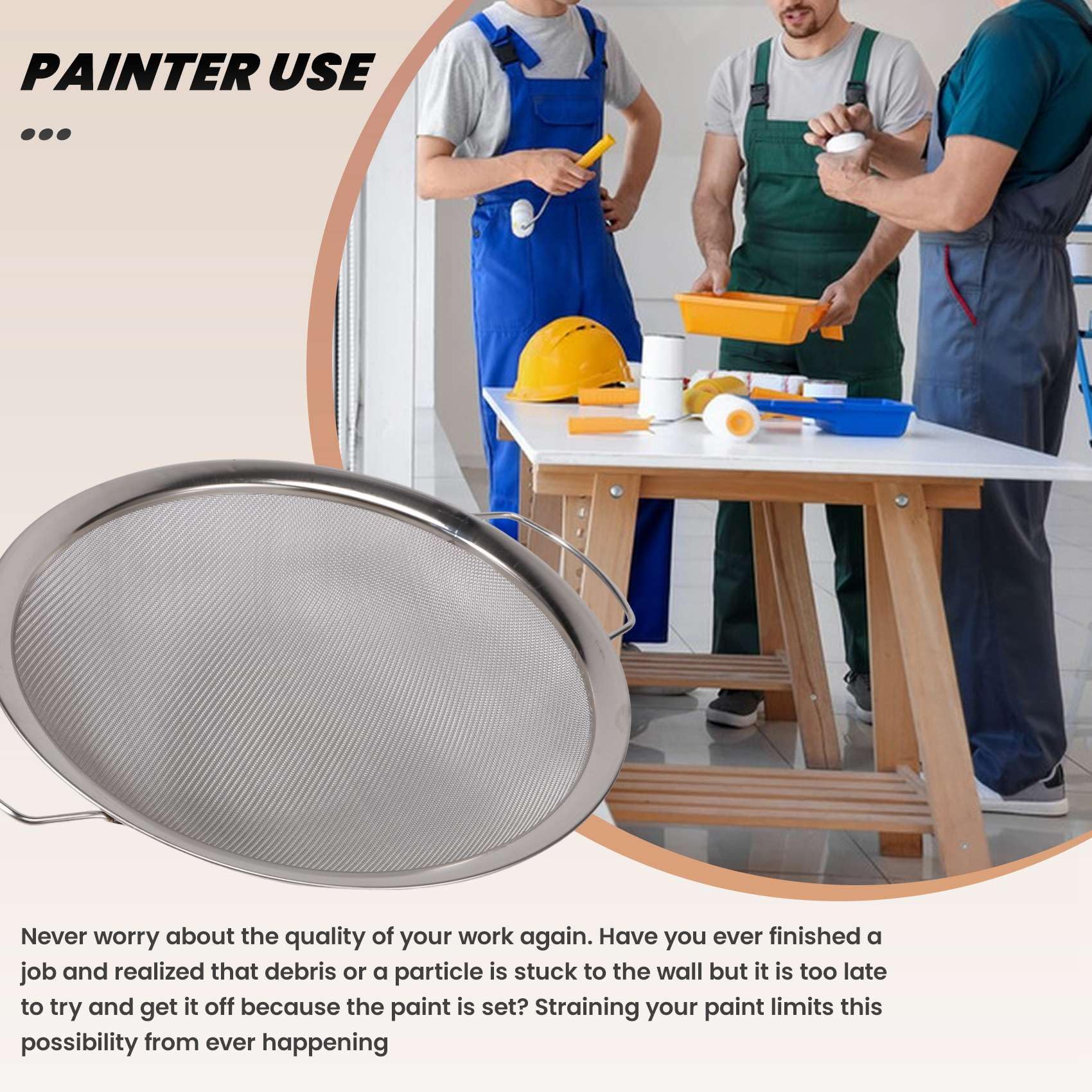 Filtro a rete in acciaio per a secchio da 5, emulsione di, imbuto per, prodotto con 60 maglie, 29 x 10 x 29 cm