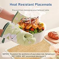 Vista 2 de Juego de 6 manteles individuales de arpillera, 18 x 11.6 pulgadas, dos capas de lino sintético, tapete decorativo para mesa de cocina, resistente al