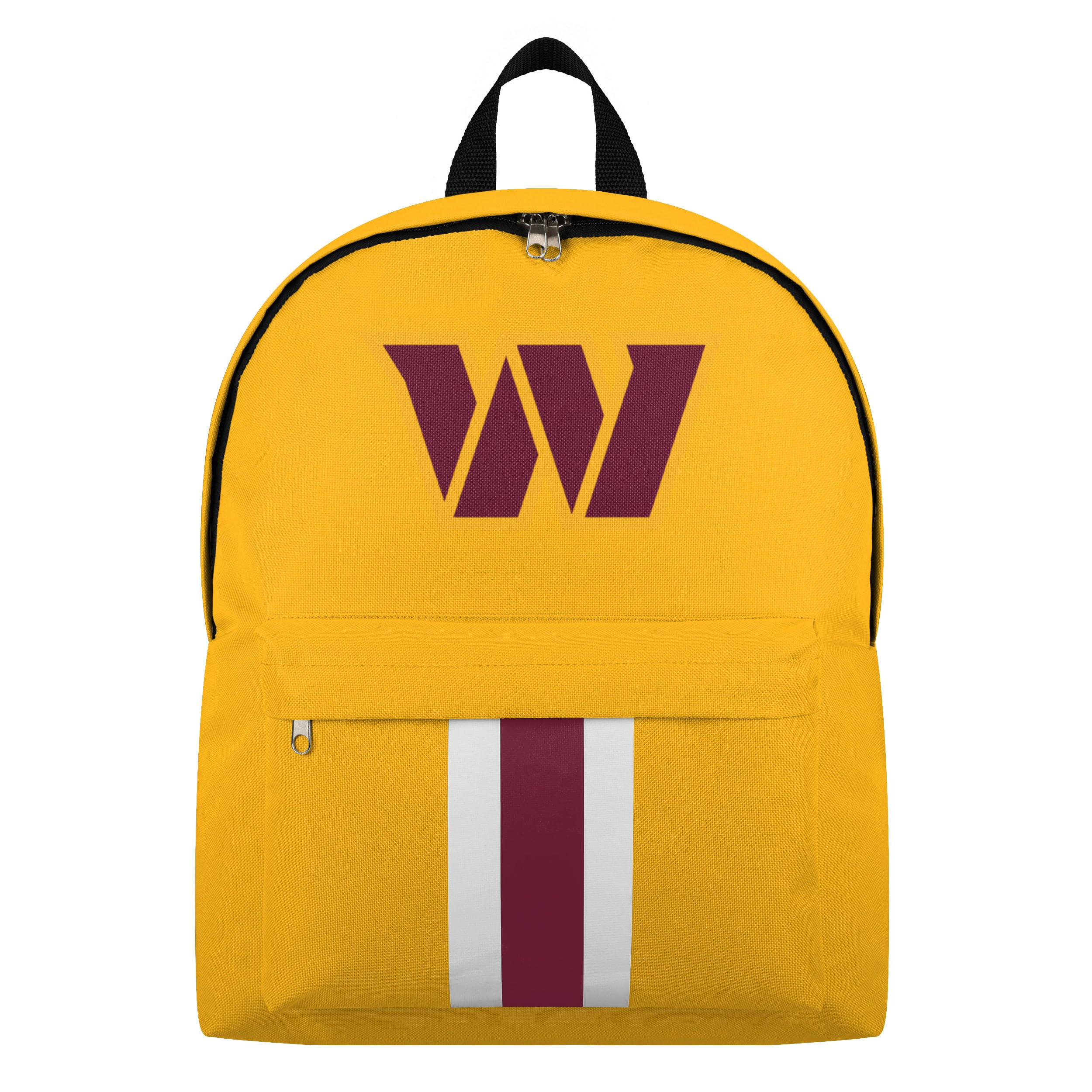 FOCO NFL Officially Licensed Team Color Primary Logo Solid Stripe Football School Bag Travel Backpack, Washington Commanders, One Size, Daypack Backpacks
