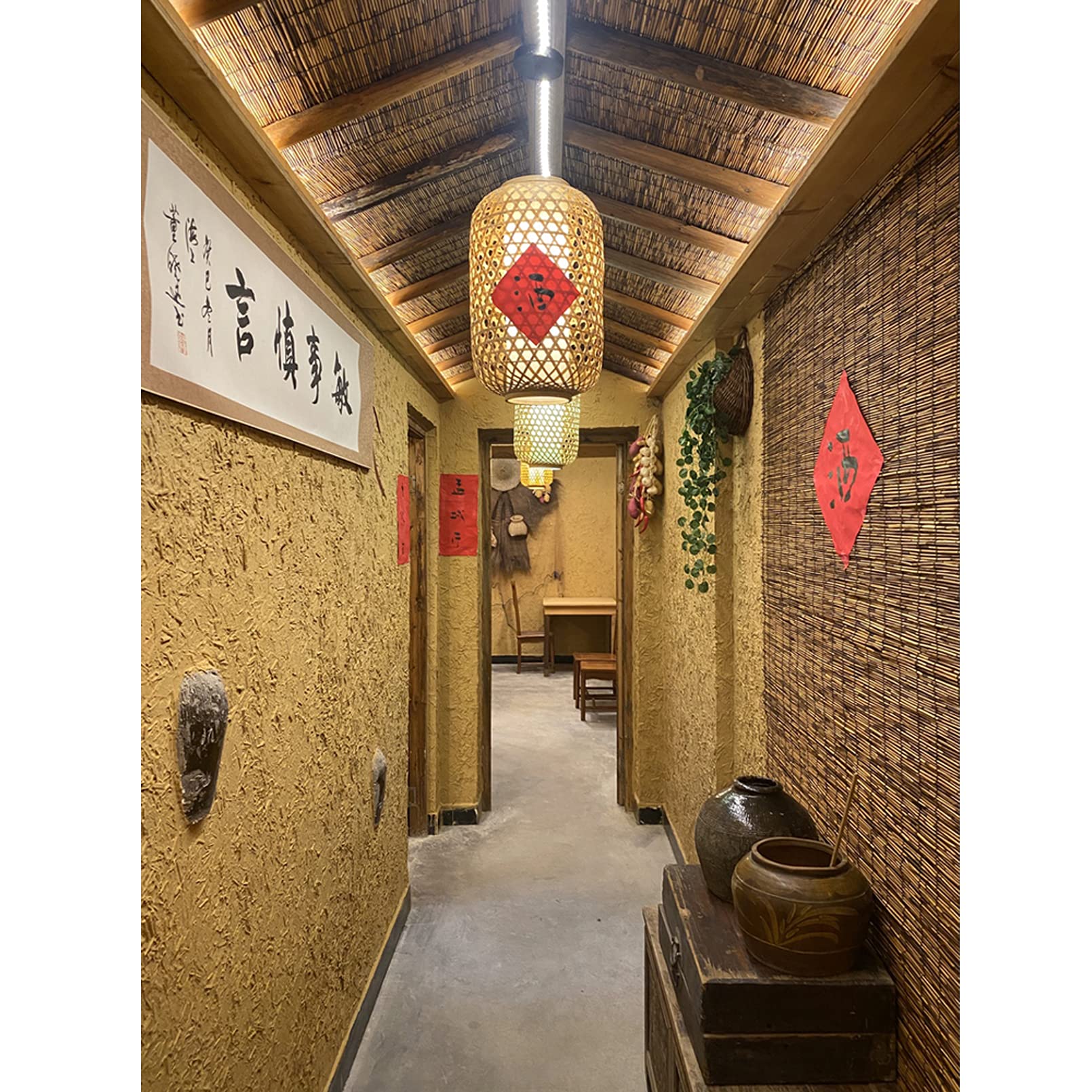 Tende a Rullo in Canna,Tenda a Lamella di Cannuccia Ombra,Cortina Oscuranti in bambù con Sollevatore,Tapparelle Avvolgibili Divisoria,per Esterno/Interno,Personalizzabile (140x200cm/55x79in)