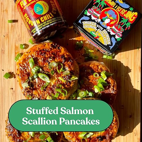 Miniatura 7 de Fishwife Salmón ahumado con mosca de Jing Sichuan Chili Crisp paquete de 3 (3.2 onzas)  Mariscos sostenibles certificados por MSC, sin gluten,