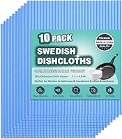Vista 8 de METUUTER Paquete de 10 paños de cocina suecos para cocina, paños de cocina reutilizables compostables de celulosa para uso doméstico