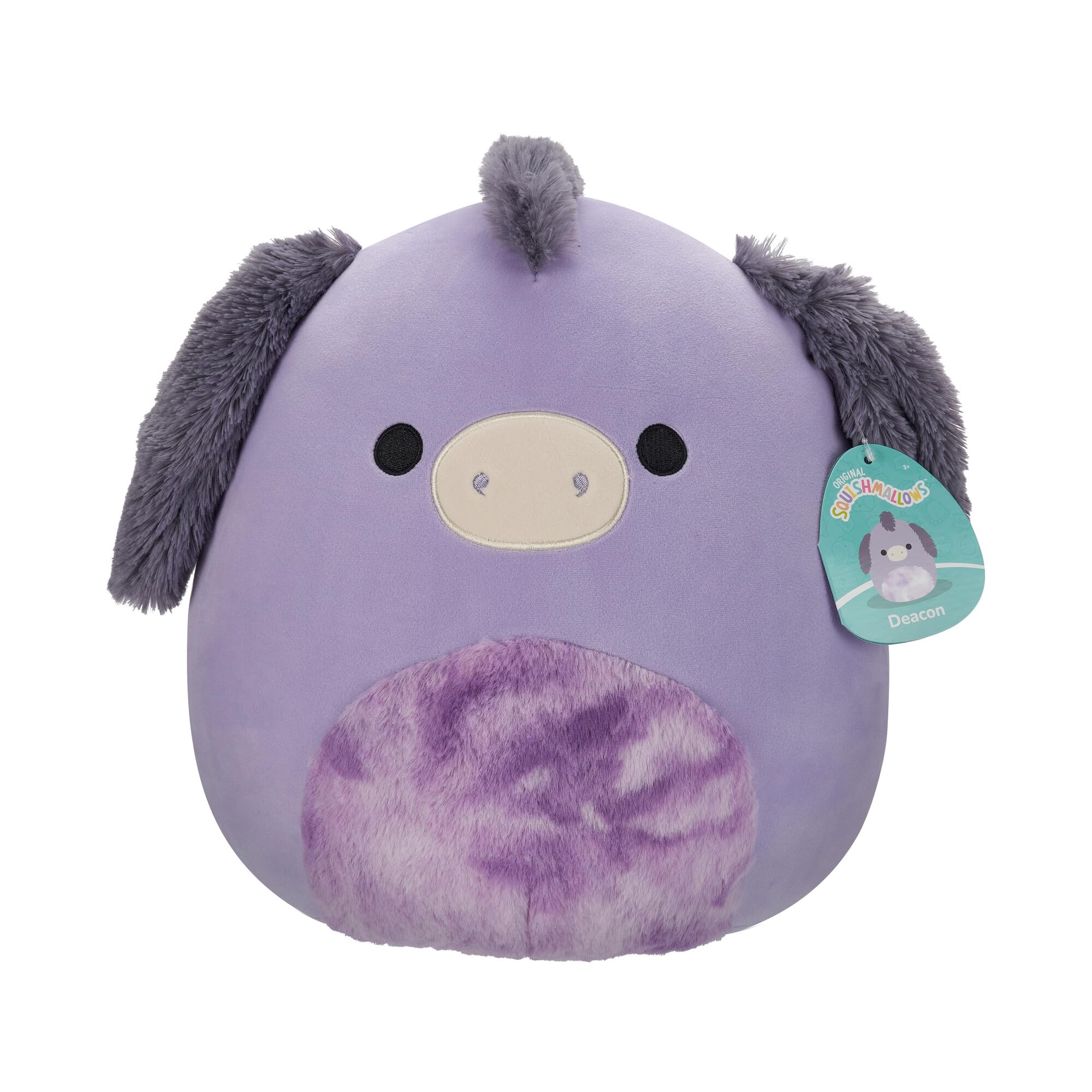 Squishmallows Original 12-Inch - Deacon the Purple Donkey with Tir-Dye Belly