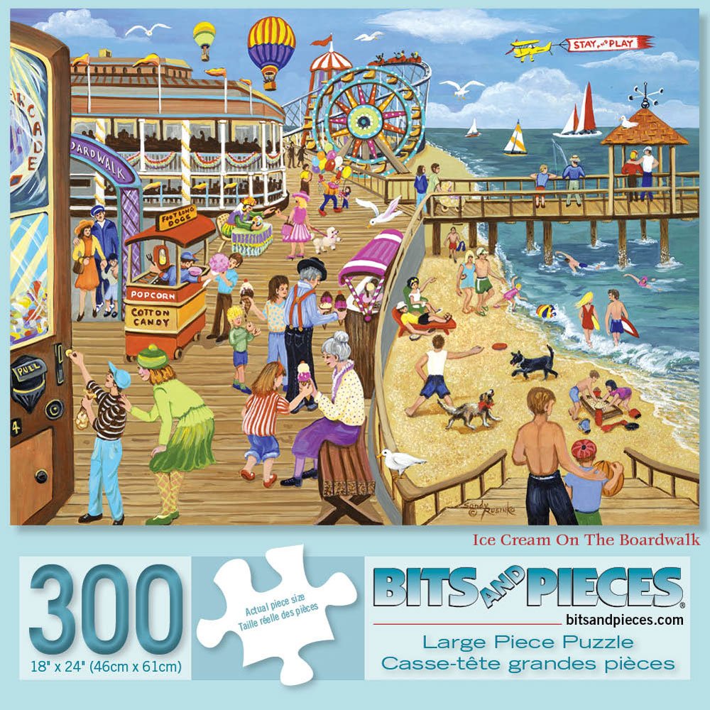Photo 1 of Bits and Pieces - 300 Piece Jigsaw Puzzle for Adults 18"X24" - Ice Cream On The Boardwalk -