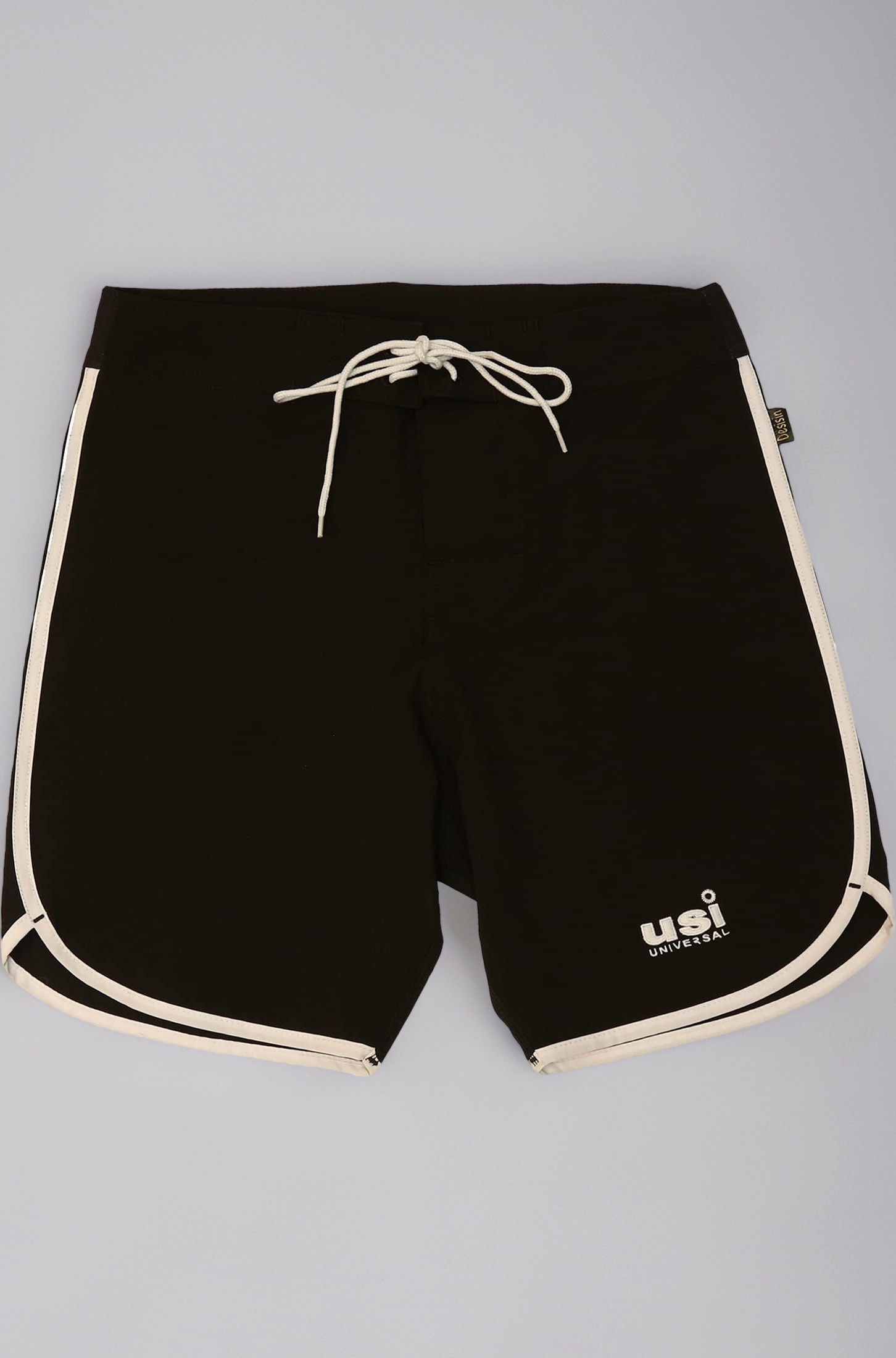 Shorts for Men, 411PSBK Men's Standard Physique Board Short, Fitness Shorts, Polyester Elastane Construction, Hook Loop Fly (Size: L, Color: Black)