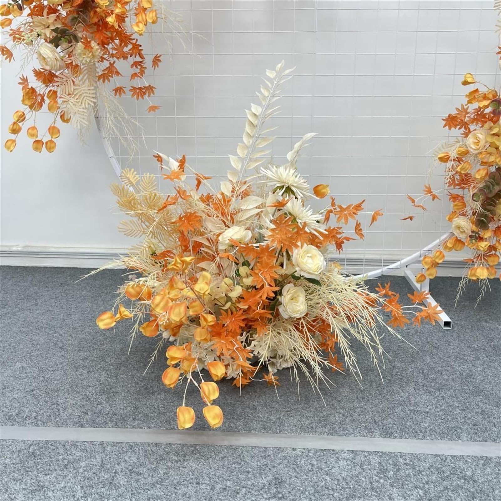 Lucky flower Kit de flores artificiales para boda, decoración de boda para decoración de arco de flores y decoración de fondo de recepción (naranja, C)