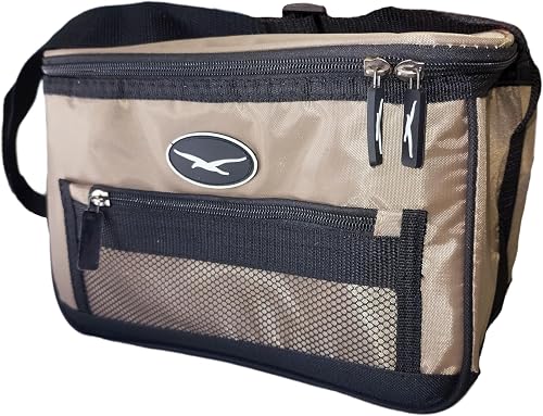 Seagull Nylon Cool Bag, 6 Can Capacity, Beige