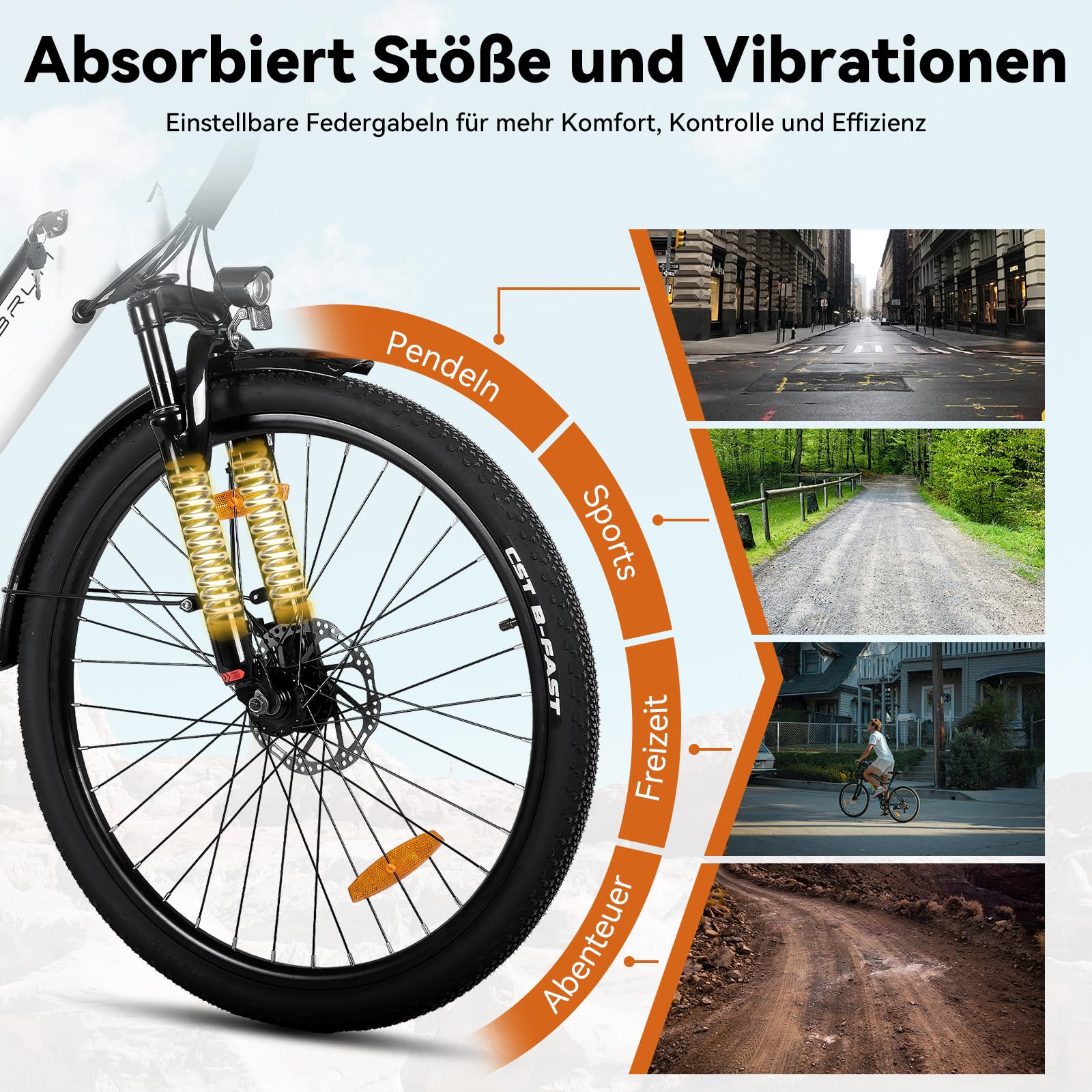 HILAND Bicicletta Elettrica 26 Pollici, E-Bike City Bike 7 Velocità con Motore 250W, Freni a Disco, Batteria 7,8Ah/10,4Ah, Bicicletta Elettrica Uomo Donna per Città e Pendolarismo