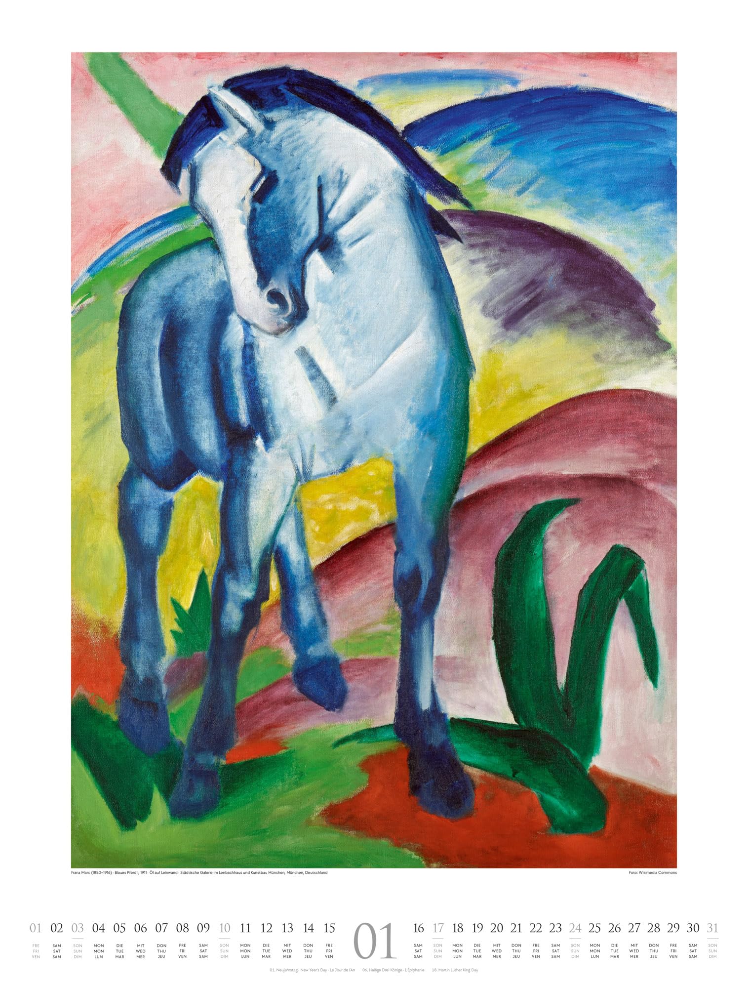 Der Blaue Reiter Kalender 2027 | Aufbruch in die Moderne: Farbintensiver Kunst-Kalender im großen Hochformat (50x66 cm) | Expressionismus