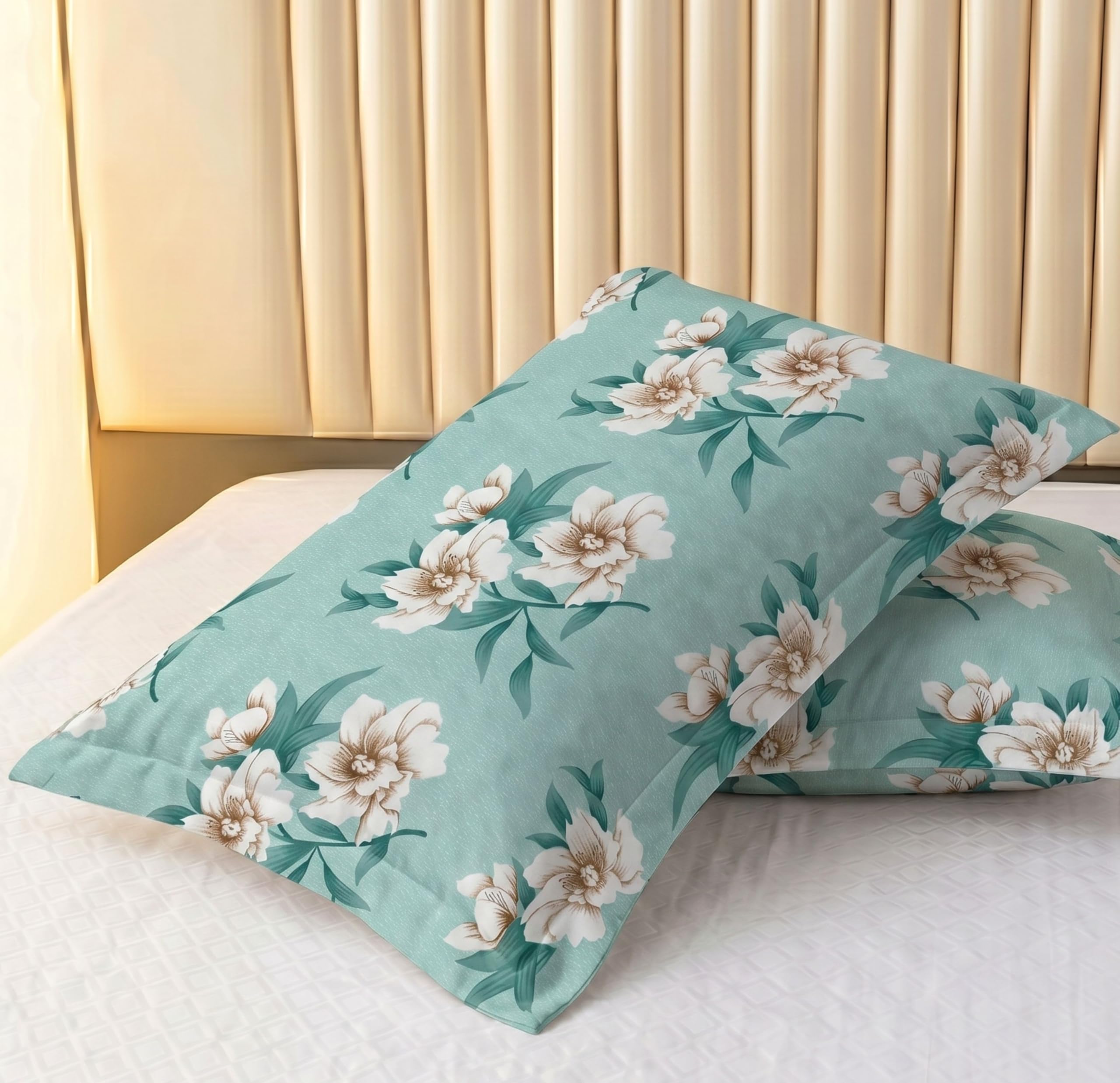 HOMEKART Printed Pillow Covers Set of 2 (17 x 27 Inches) | Soft & Durable Pillow Covers | Premium Fabric Decorative Pillow Covers for Bed, Sofa & Living Room (Light Green Pk-2)-image-33