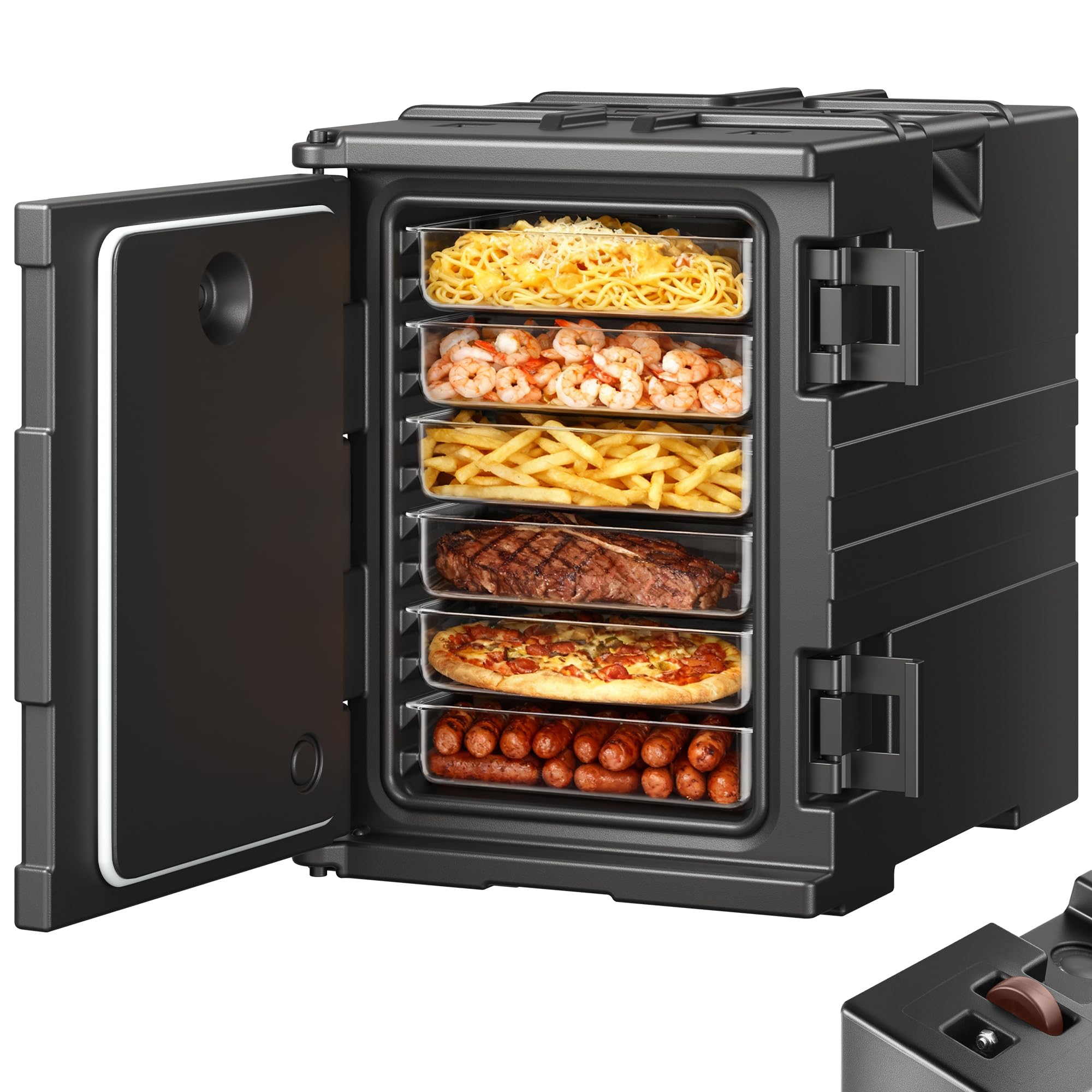 VEVOR Isolierter Lebensmittelbehälterträger, 90 L Gastronomie-Thermobox (Frontlader)