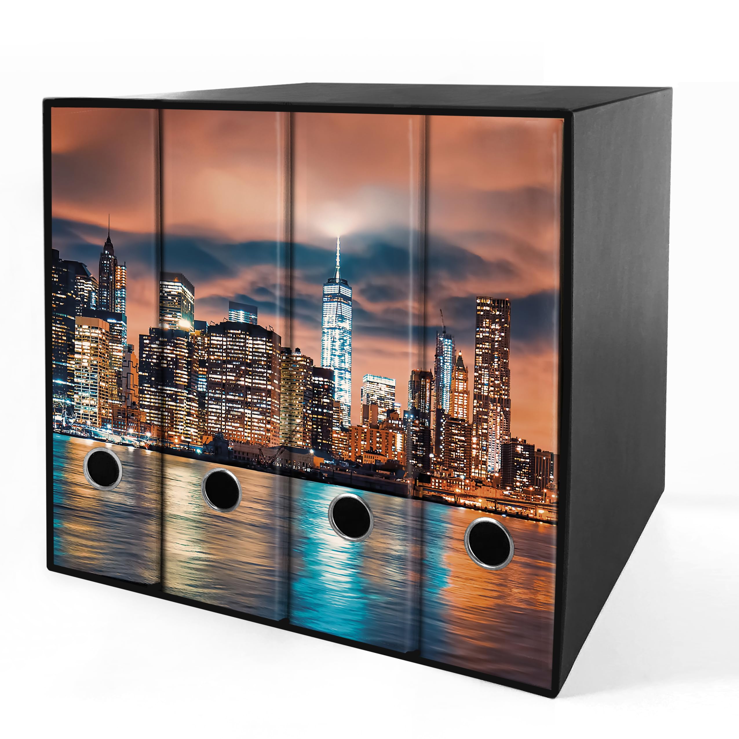 Set da 4 raccoglitori ad anelli - NEW YORK (H31 cm con 2 anelli)