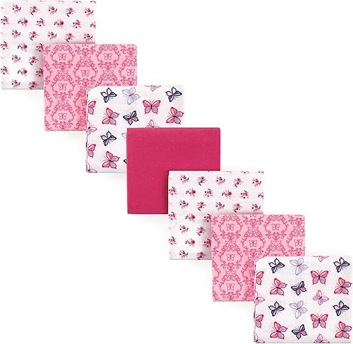 Hudson Baby - Paquete de mantas de franela de algodón para bebé, unisex, diseño de mariposas, tamaño único