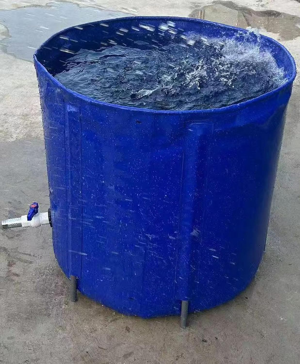 PVC Rain Water Storage Tank Barrel Watering Irrigation,Rainwater Collector Foldable Water Tank,with Drain Valve (100L)