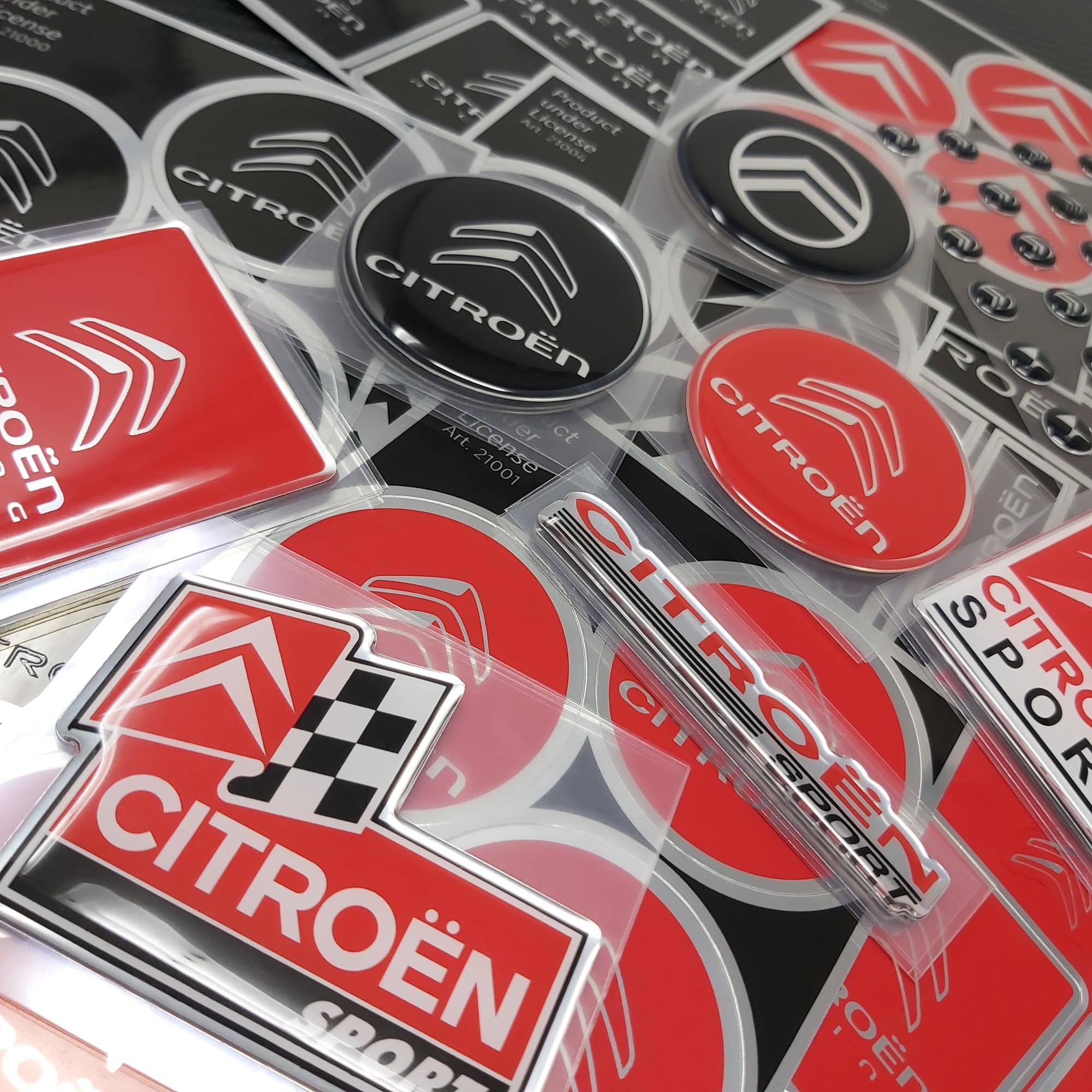 4R Quattroerre.it Adesivo 3D Logo Compatibile con Citroen, Nero, Set di 2, 12 mm