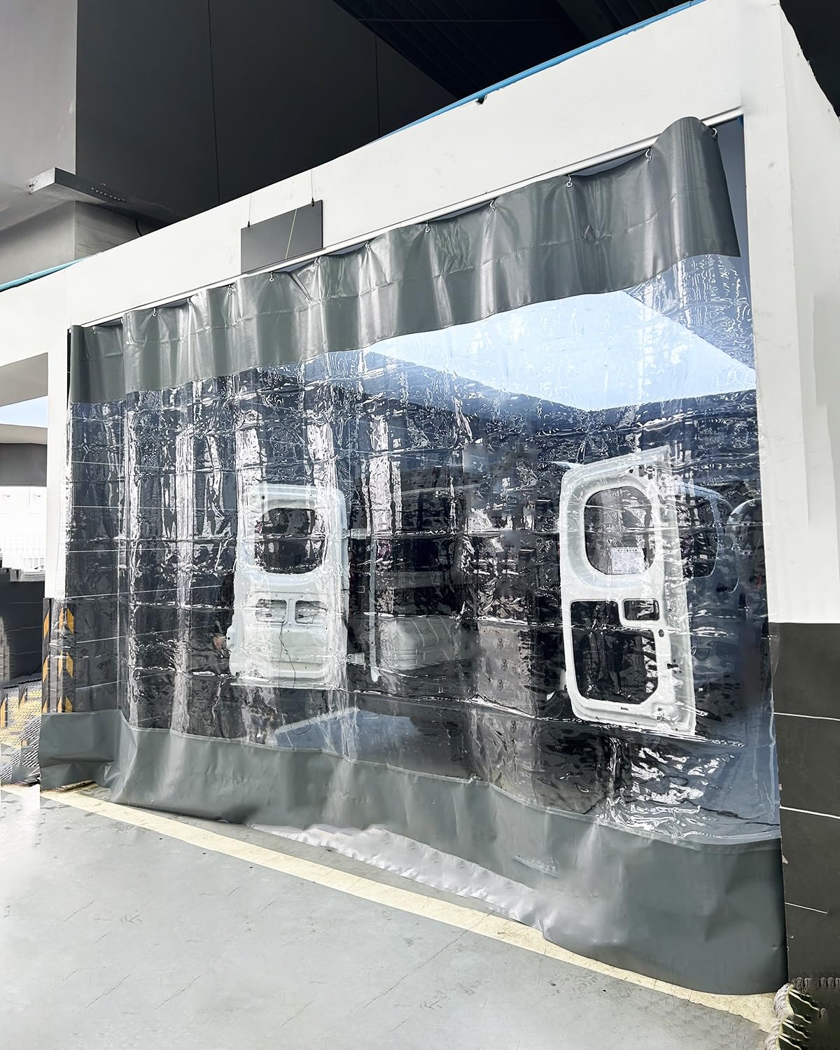 Industrial Wash Bay Curtains, Clear PVC Partition Curtain With Track Heavy Duty Sliding Divider For Garage Workshop Multiple Sizes(W6xH3m/20x10ft)