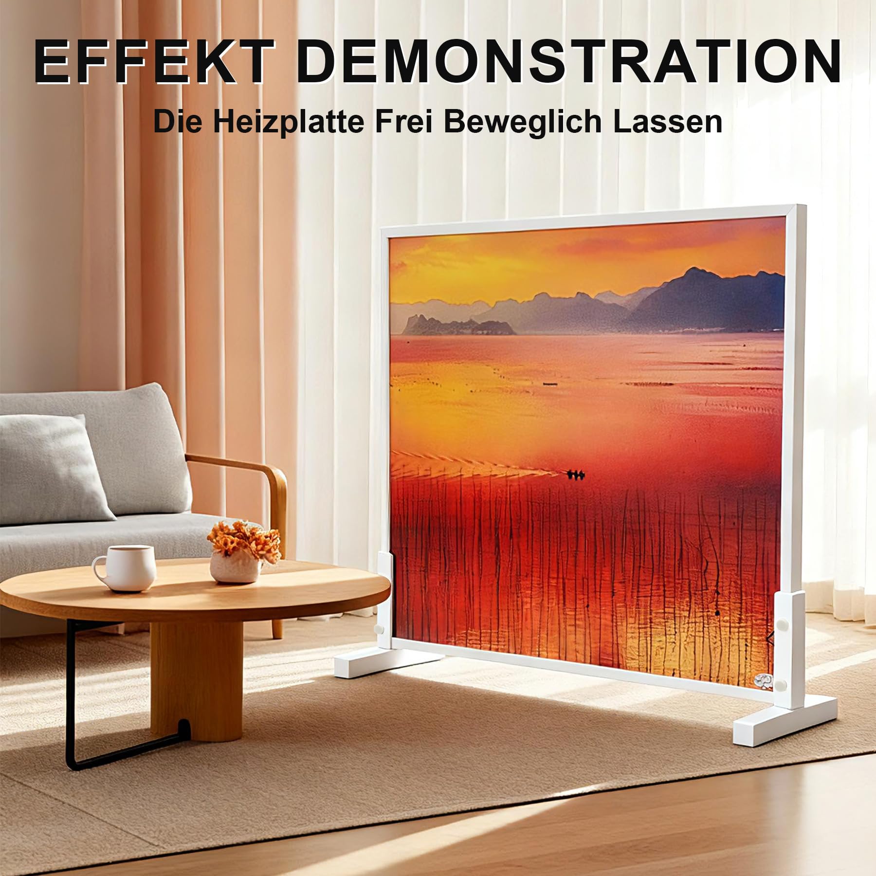 Freistehende Standfüße für Infrarotheizung Eisen Standfuß geeignet Heizplatten Flachstrahler Elektroheizung Nutzung beweglich Machen Weiß Zubehör (2er Pack)