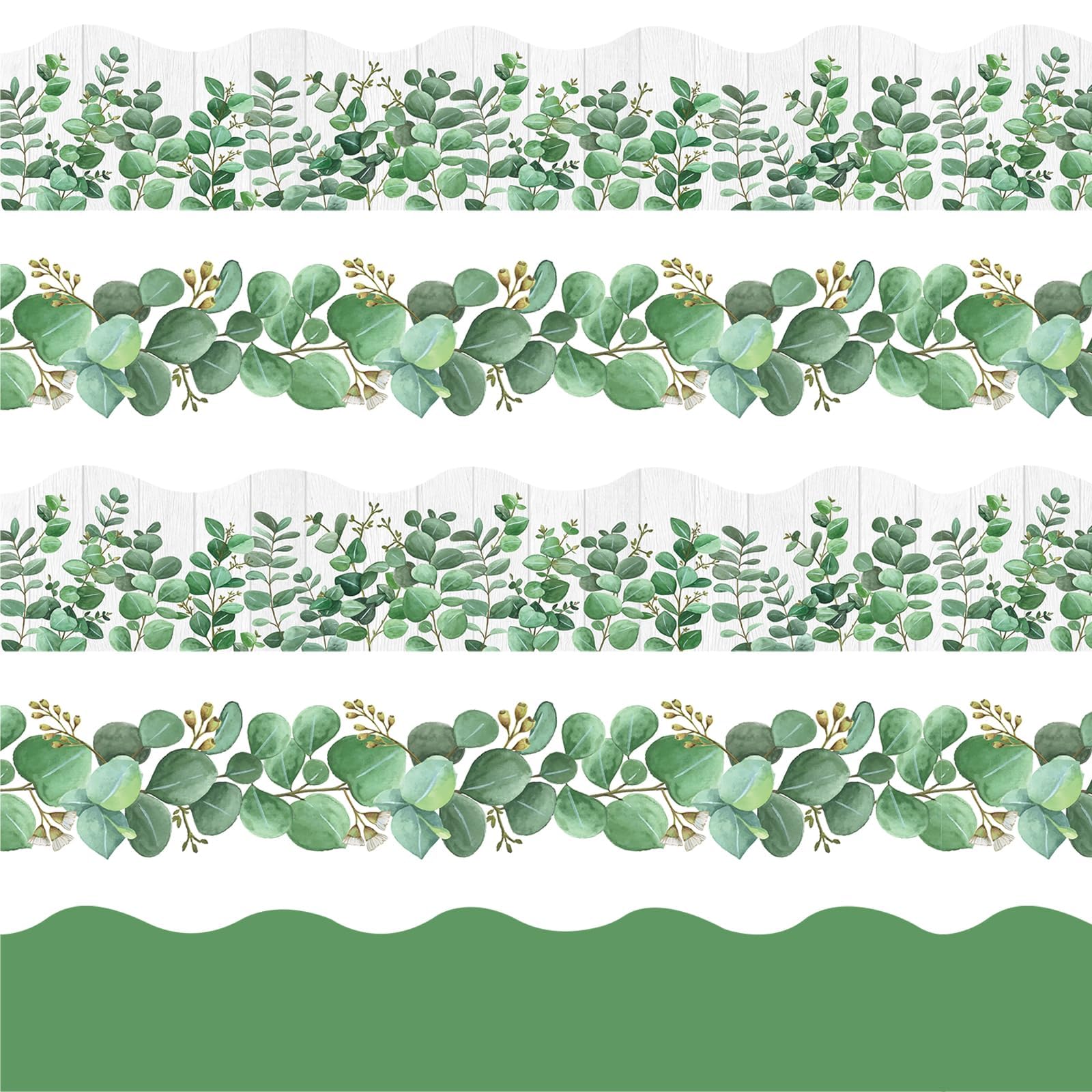 85ft Bulletin Board Borders Decorations, Eucalyptus Classroom Decor, Eucalyptus Greenery Scalloped Border Trim for Teacher School Office Supplies Classroom Door Wall Decor, 5 PatternsThe Forest Stewardship Council