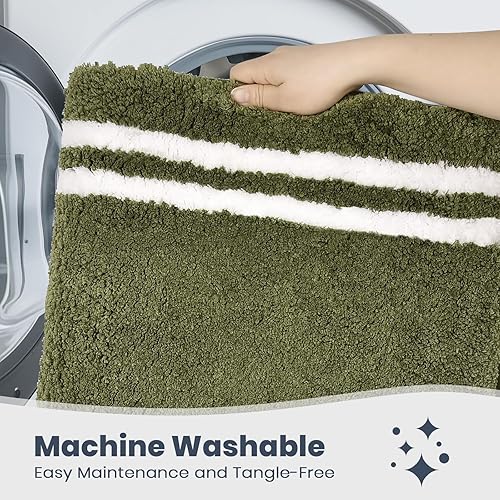 Miniatura 6 de PURRUGS Alfombra de baño antideslizante de 24 x 36 pulgadas, súper absorbente y de secado rápido, alfombra de baño de microfibra lanuda lavable a