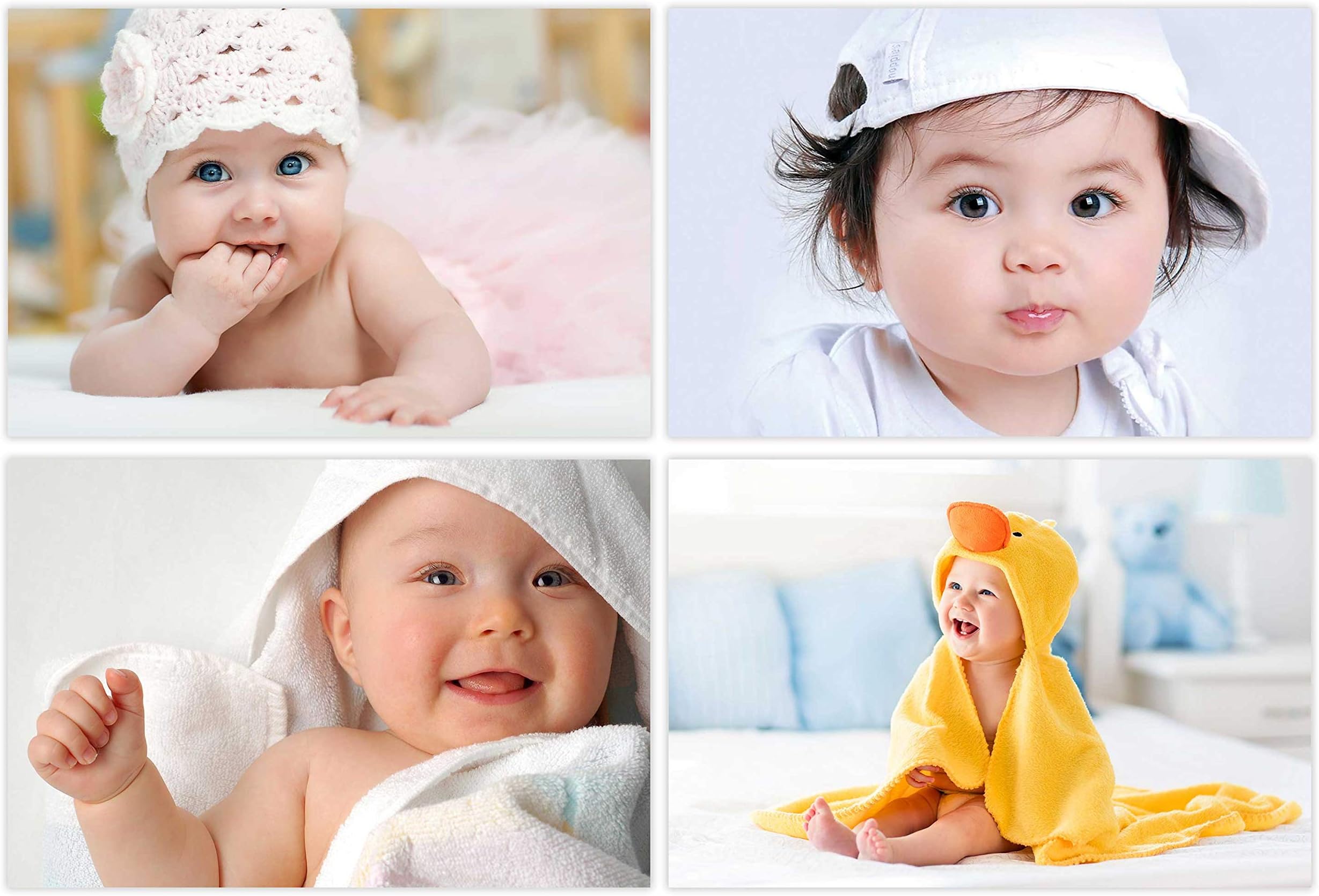 Art Amori Cute Baby Paper Poster for Wall | Smiling Baby Poster |Pregnant Women Cute Baby Posters in Room Bedroom with Big Size, (Size - 12 x 18 Inch 4 Piece, Rolled,Set of 4)
