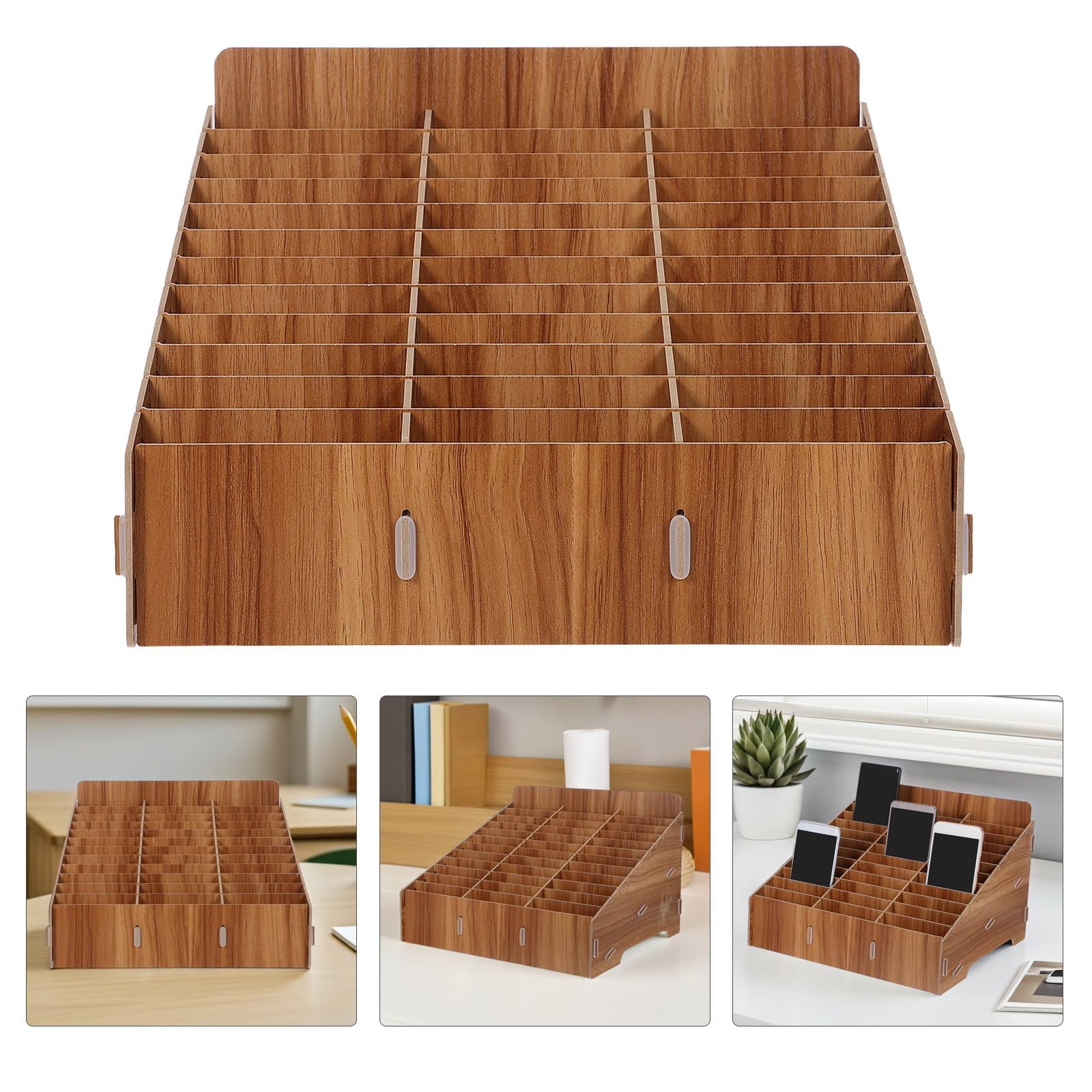 SHINEOFI Scatola in Materiale Resistente con Scomparti Multipli Porta Cellulare Organizer da Tavolo per Facile Gestione dei Telefoni per e Aula