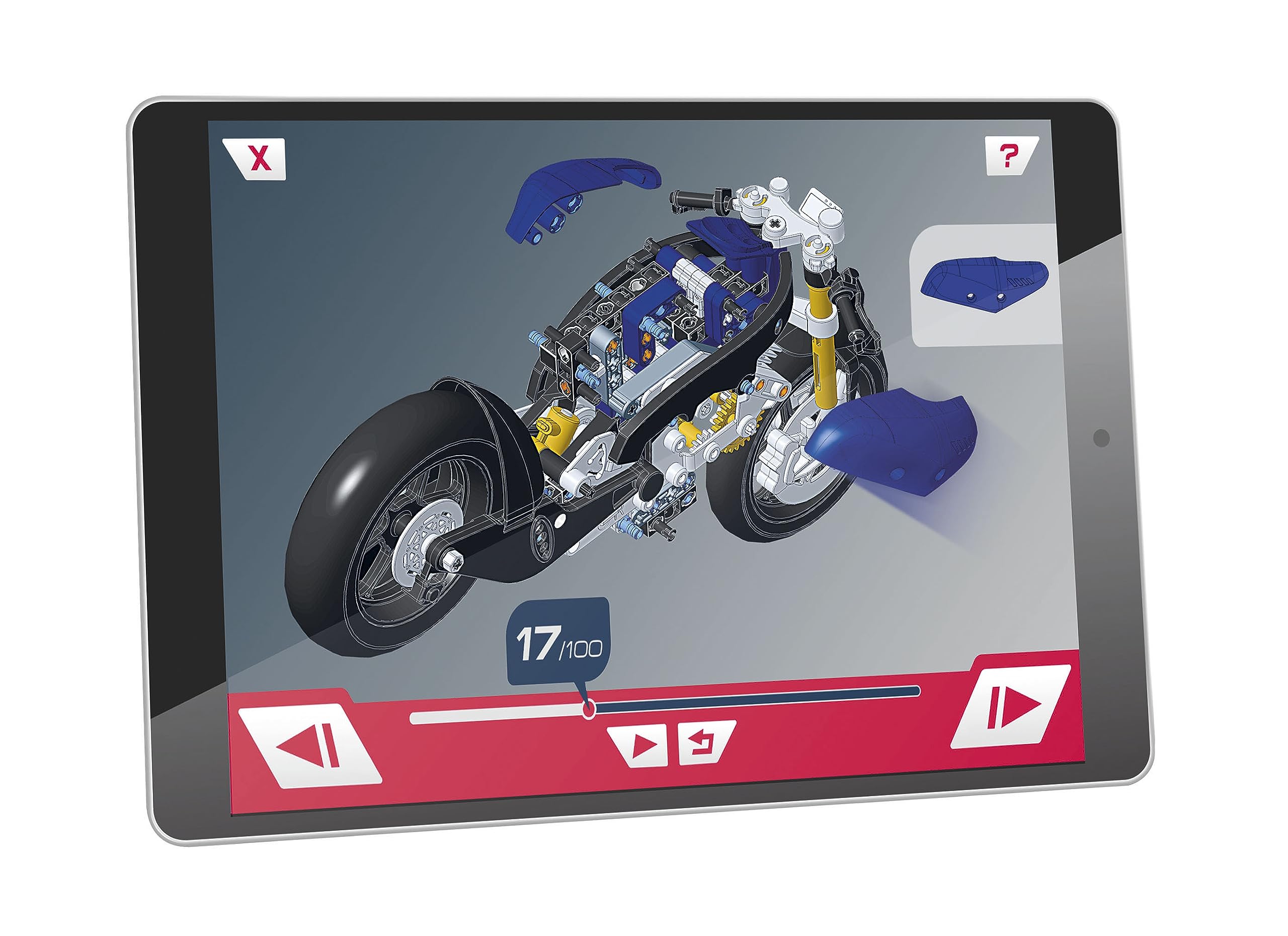 Clementoni 55506 Construcciones Yamaha M1 Juego de Construcciones, para Montar Tu Propia Moto Yamaha, con App de Instrucciones, a Partir de 8 Años, Juguete en Español
