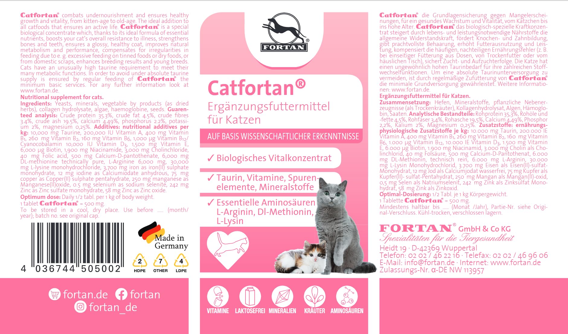 Catfortan® Ergänzungsfuttermittel für Katzen