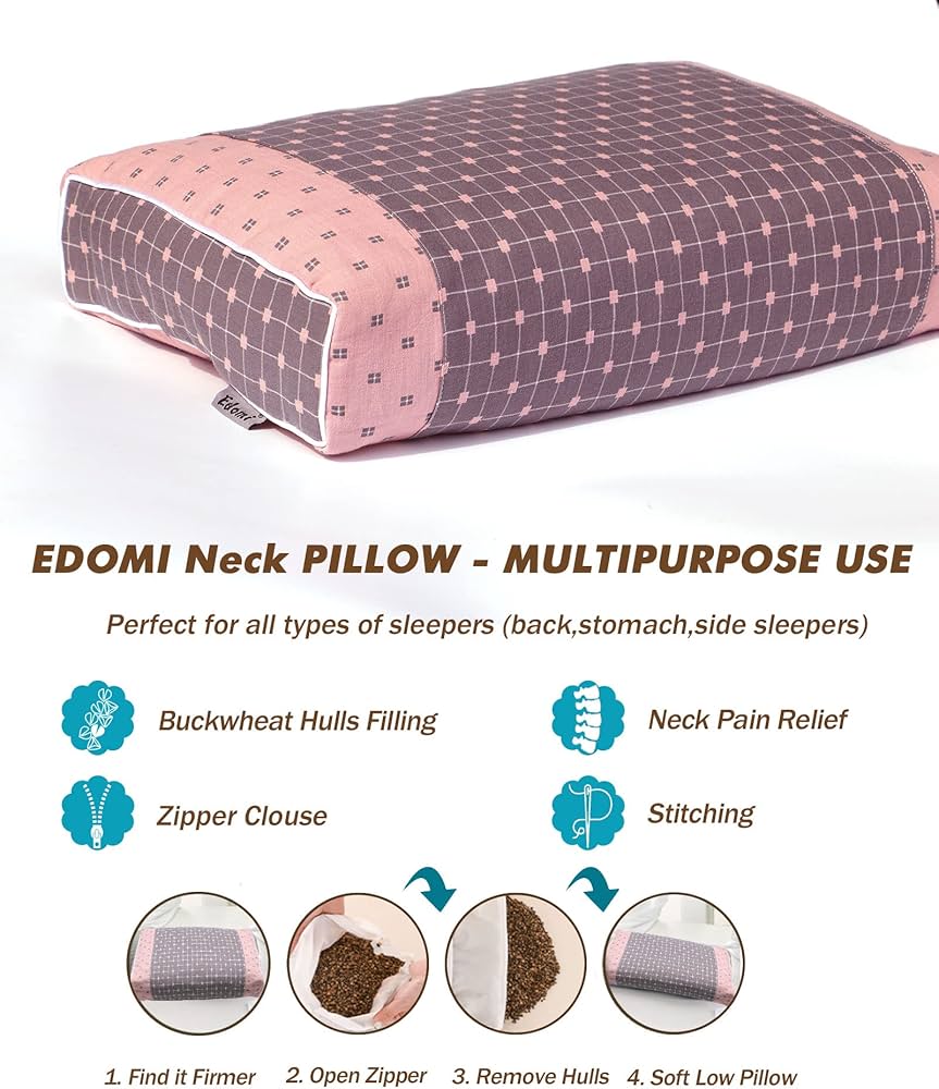 Amazon.com: Edomi Upgraded Buckwheat Neck Pillows, Buckwheat Hull