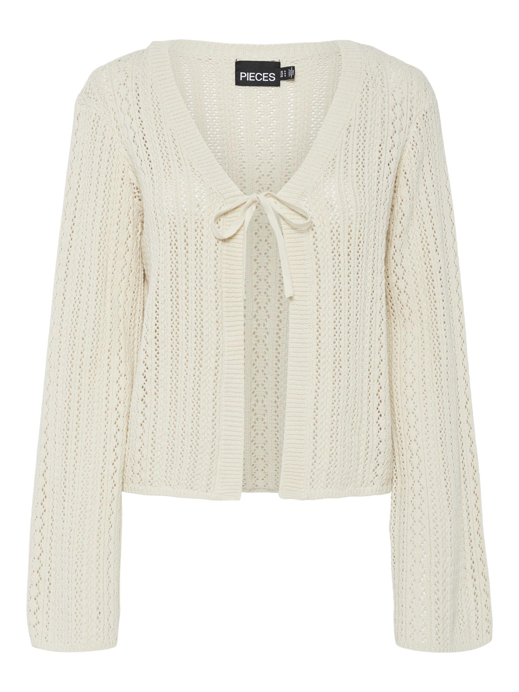 Pieces Womens Pcnuka Ls Knit Cardigan Noos Bc, Birch, XL UK