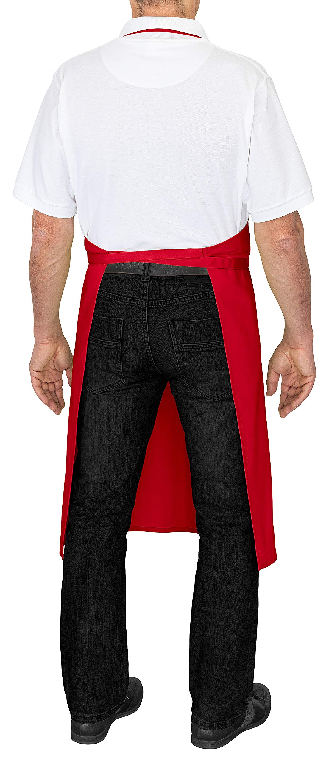 DESERMO Juego de 10 delantales ajustables premium de 100 cm x 80 cm (largo x ancho) ✓ delantal profesional de alta calidad para hombre y mujer ✓ Innovadora mezcla de algodón y poliéster ✓ Gran