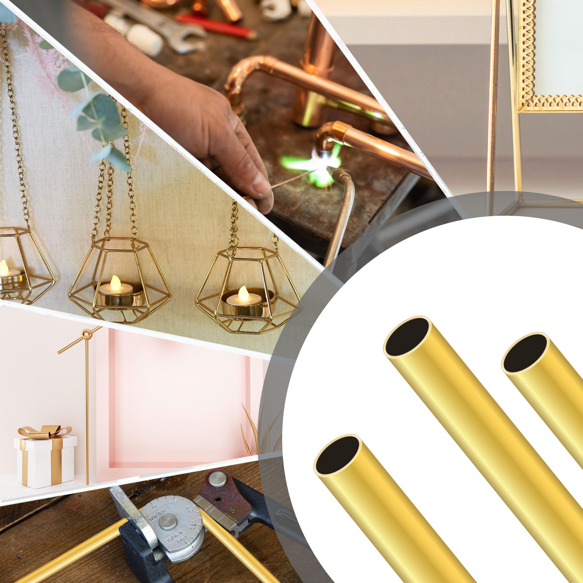 Messingrohre Set mit 2mm/2,5mm/3mm/3,5mm/4mm/4,5mm/5mm/6mm/7mm/8mm, 0,5 mm Wandstärke, 200 mm Länge, LAVMHAB Nahtlos Rundrohr aus Messing für Bastelarbeiten (10 Stück)
