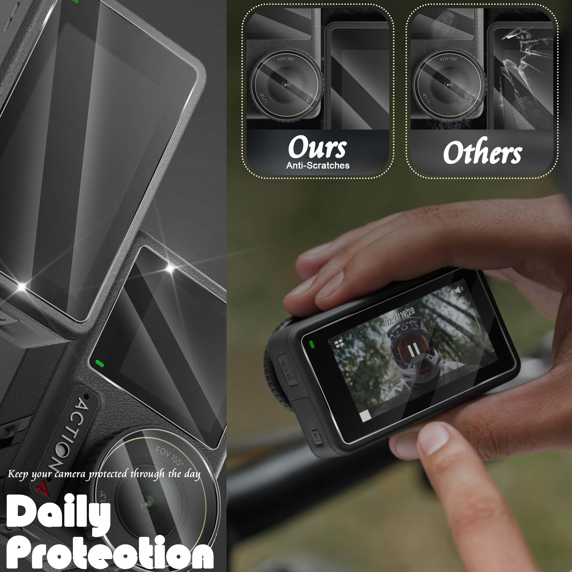 Pellicola Protettiva Vetro Temperato Per DJI Osmo Action 4, 12 Pezzi - Durezza 9H, Anti-graffio E Anti-impronte