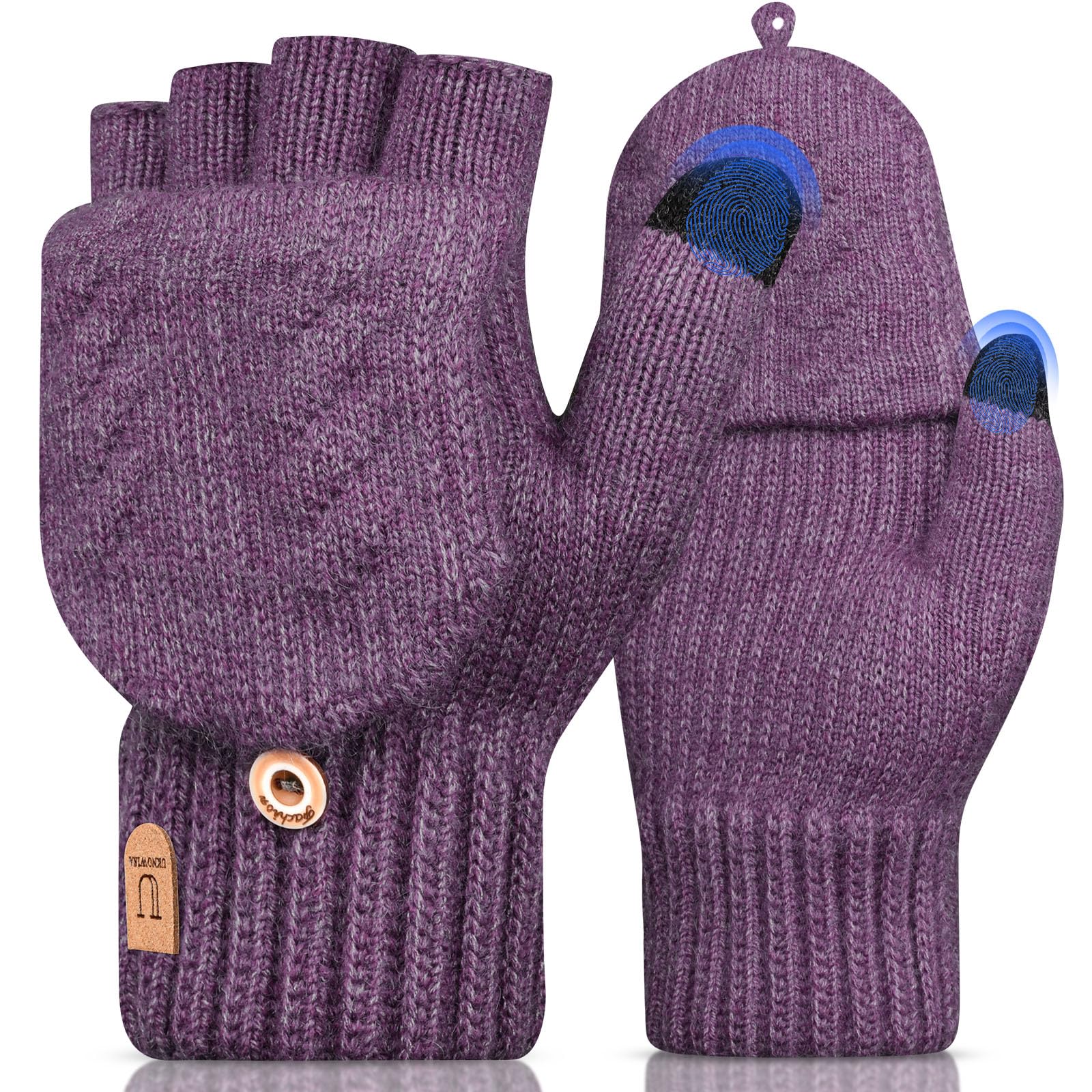 Fingerless Gloves Winter Thermal Mittens