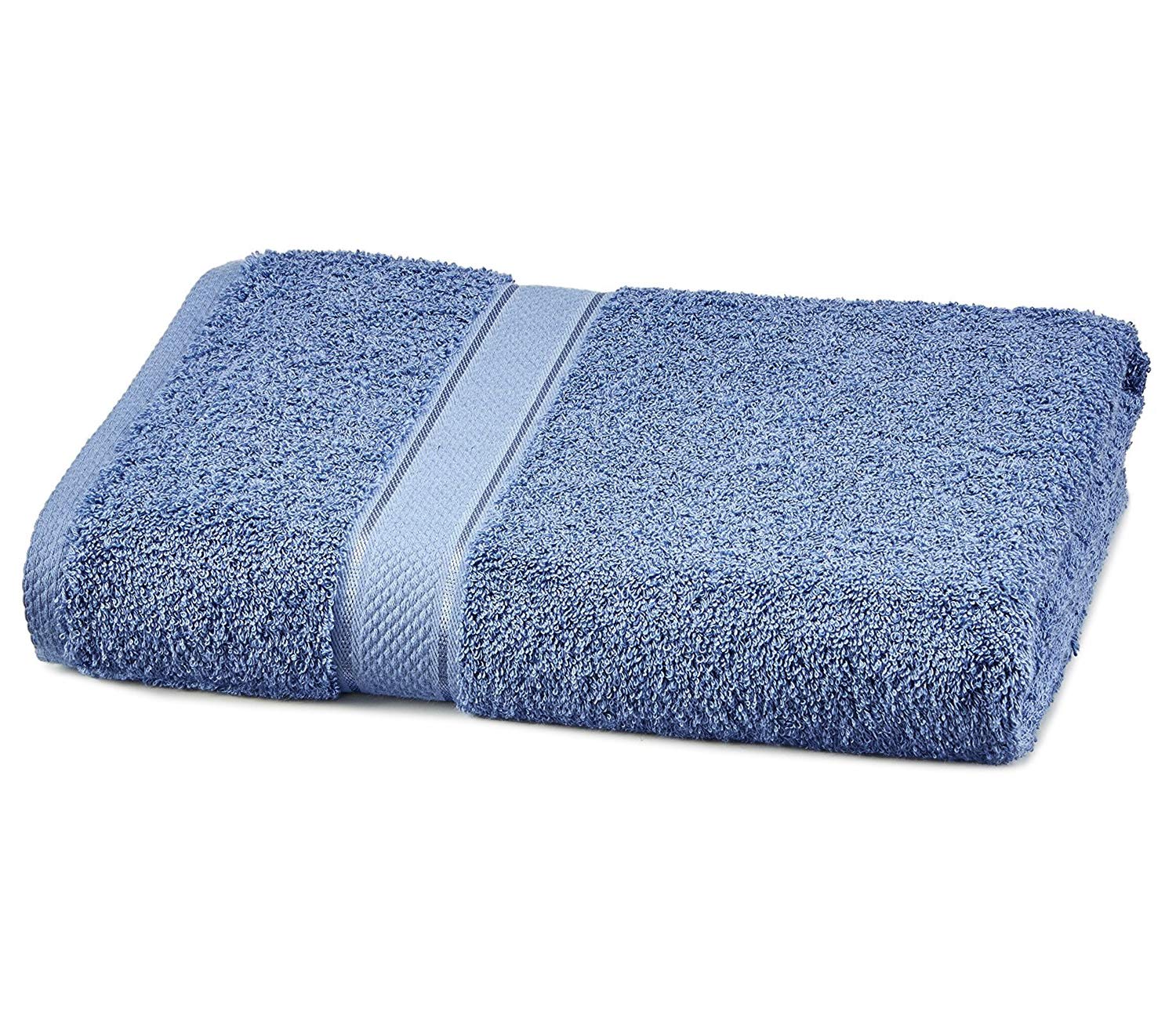 ABSTRACT Solid Luxurious Bath Towels – 100% Natural Cotton Towel Set – Super Absorbent Towels for Bathroom – 27” x 54” – Chambray Blue – 1 Pack
