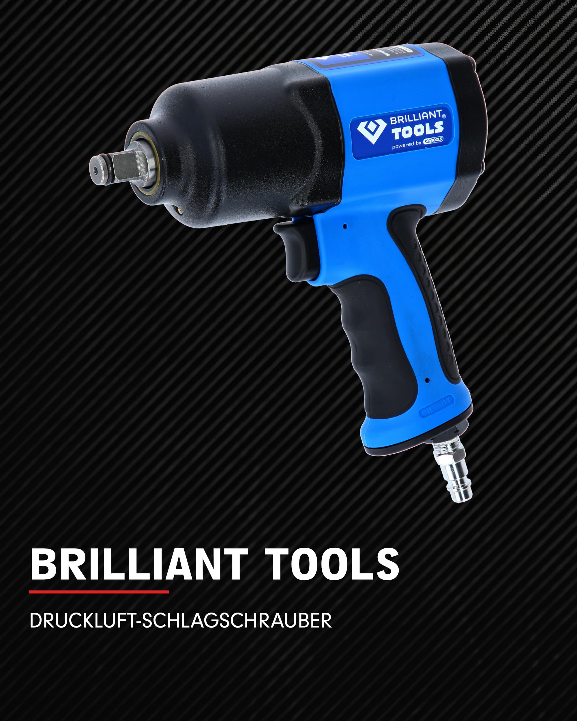 BRILLIANT TOOLS BT160100 1/2" Pneumatyczny klucz udarowy, 1.450 Nm [Powered by KS TOOLS]