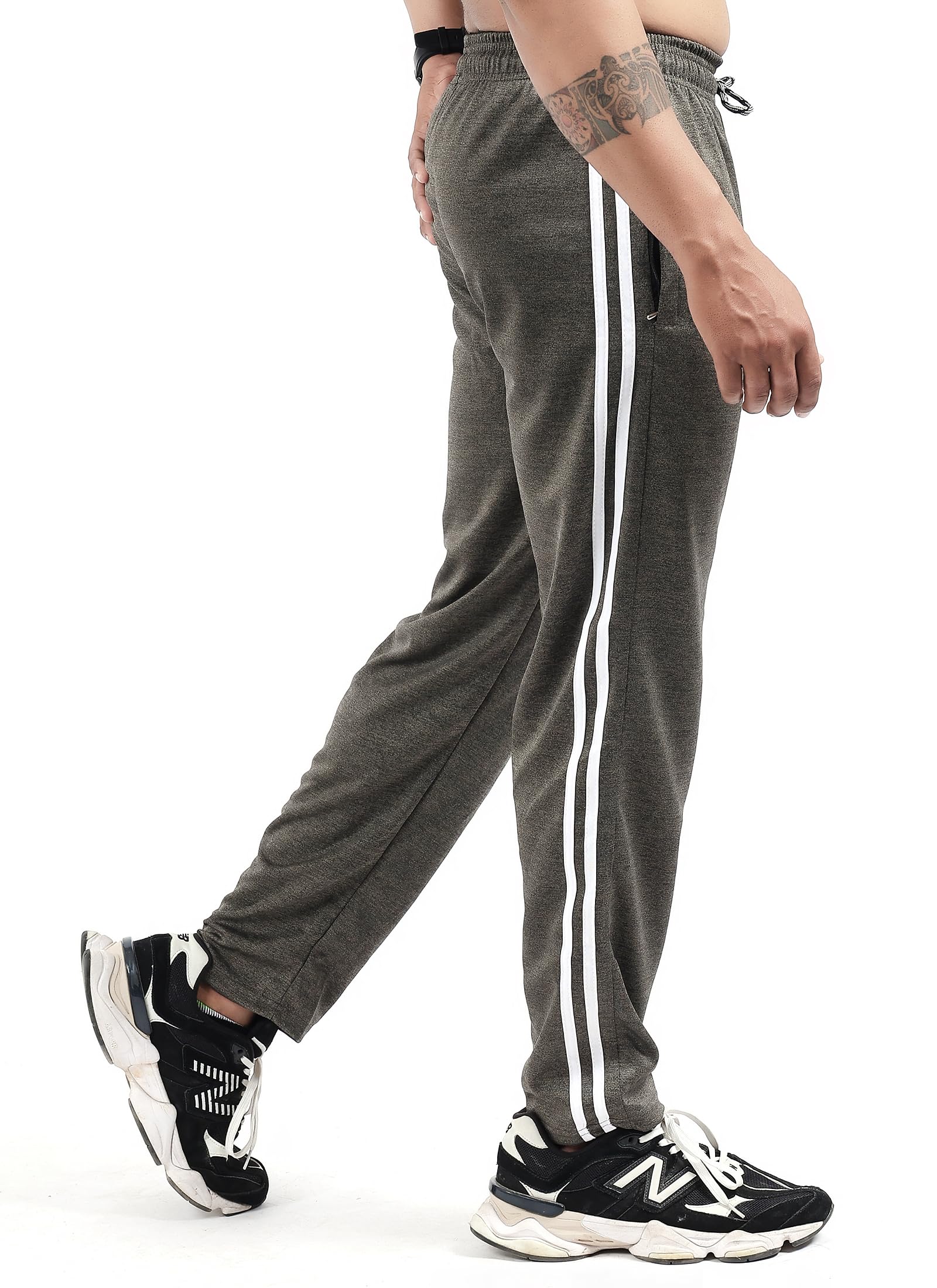 Diamond Fashion Men’s Stylish Track Pants with White Side Stripes |Sportswear, Casual & Fitness Pants for Men | Stretchable, Breathable & Trendy Lower for Workout-image-45