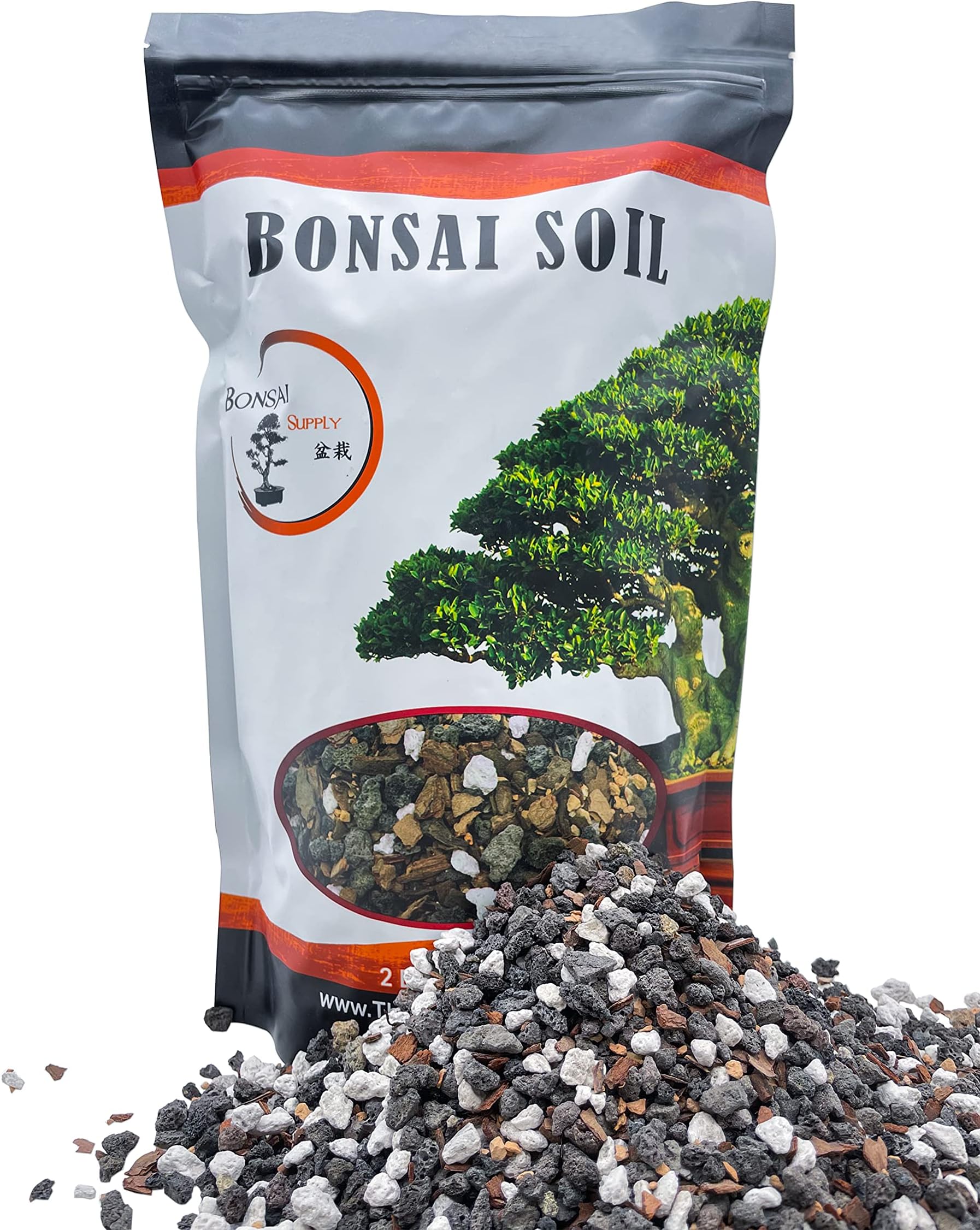 Bonsai Soil All Purpose Mix | Fast Draining Pre Blend (2 Quart Bag) Plant | Pumice, Lava, Calcined Clay and Pine Bark ● Potting Pre Mixed Bonsai Plant Soil Mixture By The Bonsai Supply