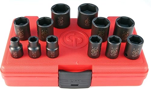 Chicago Pneumatic SS3012-38 pulgadas Square Drive, SAE, estándar, 6 puntos, juego de llaves de impacto (12 PCS)