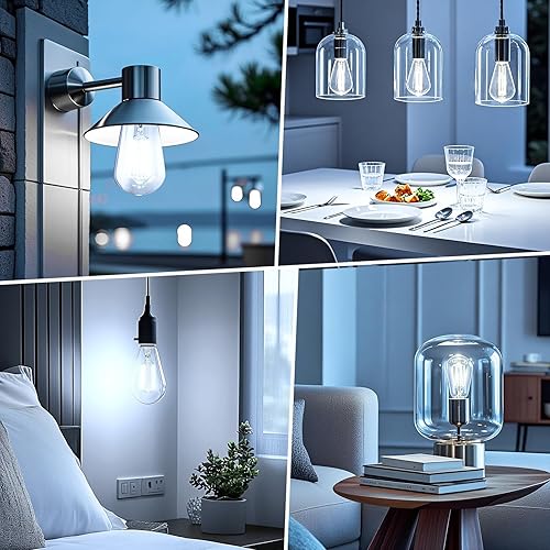 Miniatura 7 de Brightown Paquete de 4 bombillas LED Edison, 6 W, equivalente a 60 W, alto brillo blanco de 5000 K, 750 lúmenes, no regulables, bombillas de