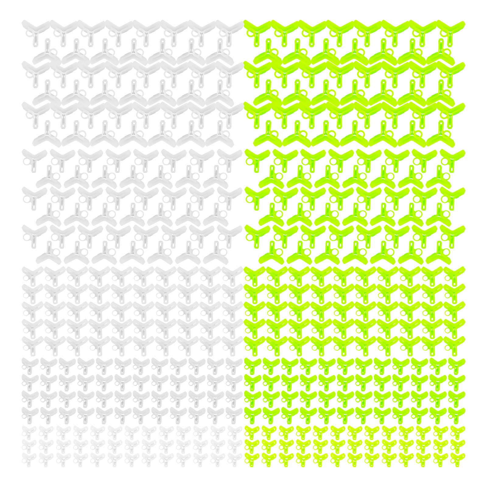 Lot de 500 capuchons de protection pour hameçons triples (1 à 5 tailles, jaune et blanc)