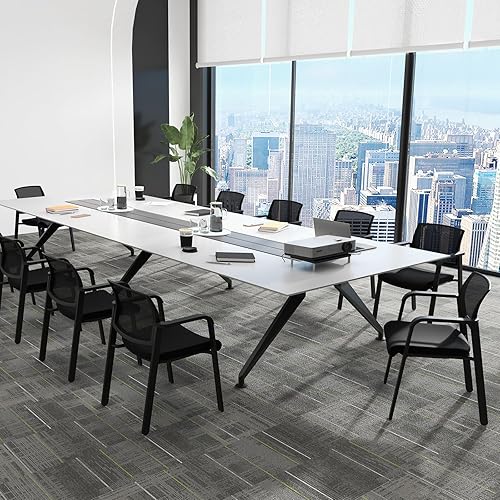 Miniatura 9 de Giantex Juego de sillas de sala de recepción, 2 sillas de sala de espera, sillas apilables con respaldo de malla con marco de metal y asiento