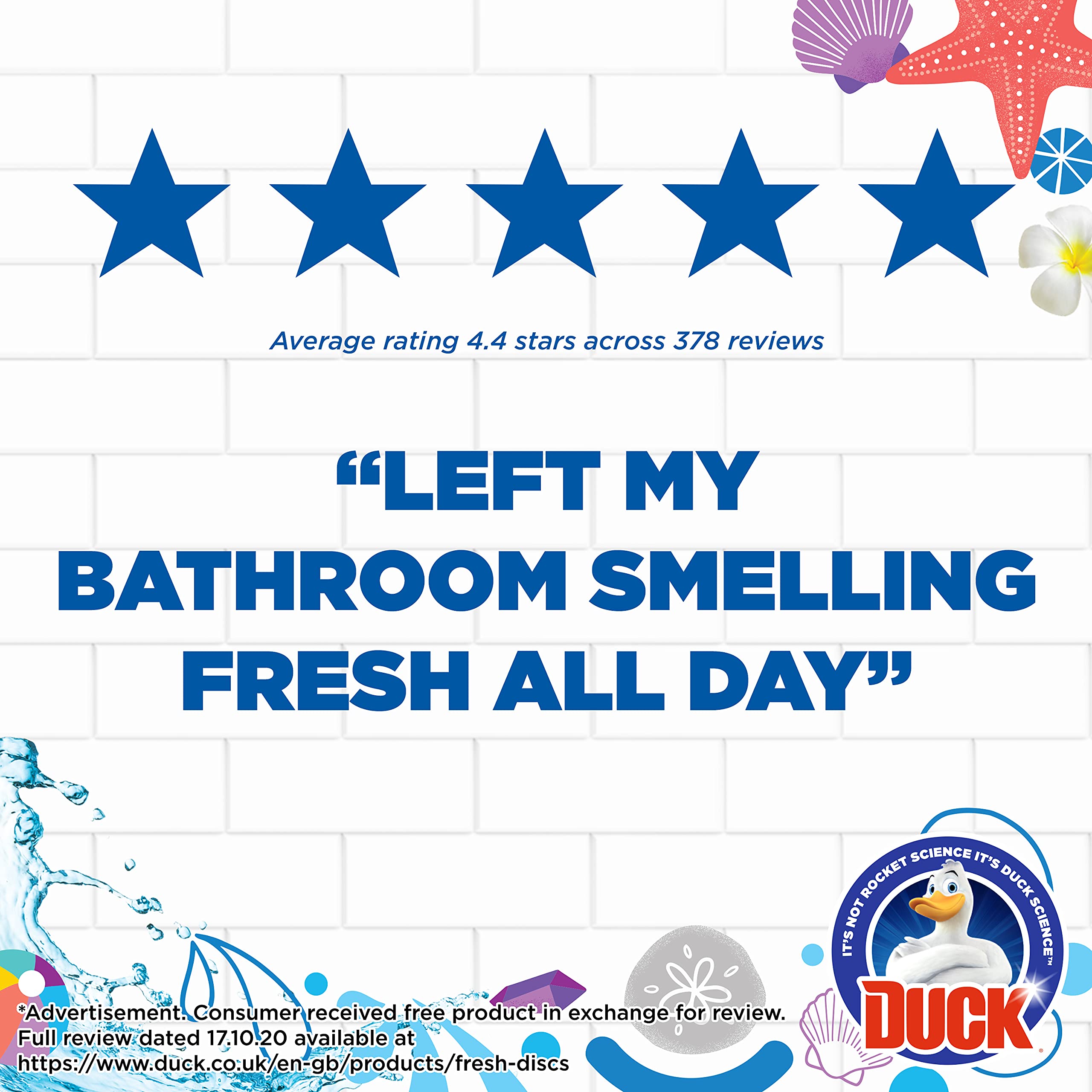 Duck Fresh Disc Toilet Cleaner Starter Pack, Toilet Bowl Sanitiser